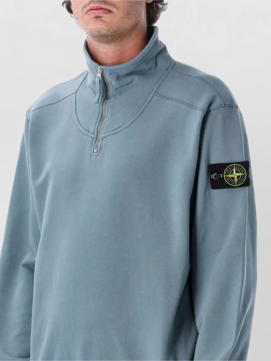 Stone Island Cotton Half Zip Sweatshirt
