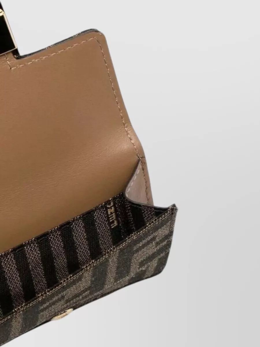 Fendi Baguette Micro Trifold Jacquard Ff Wallet