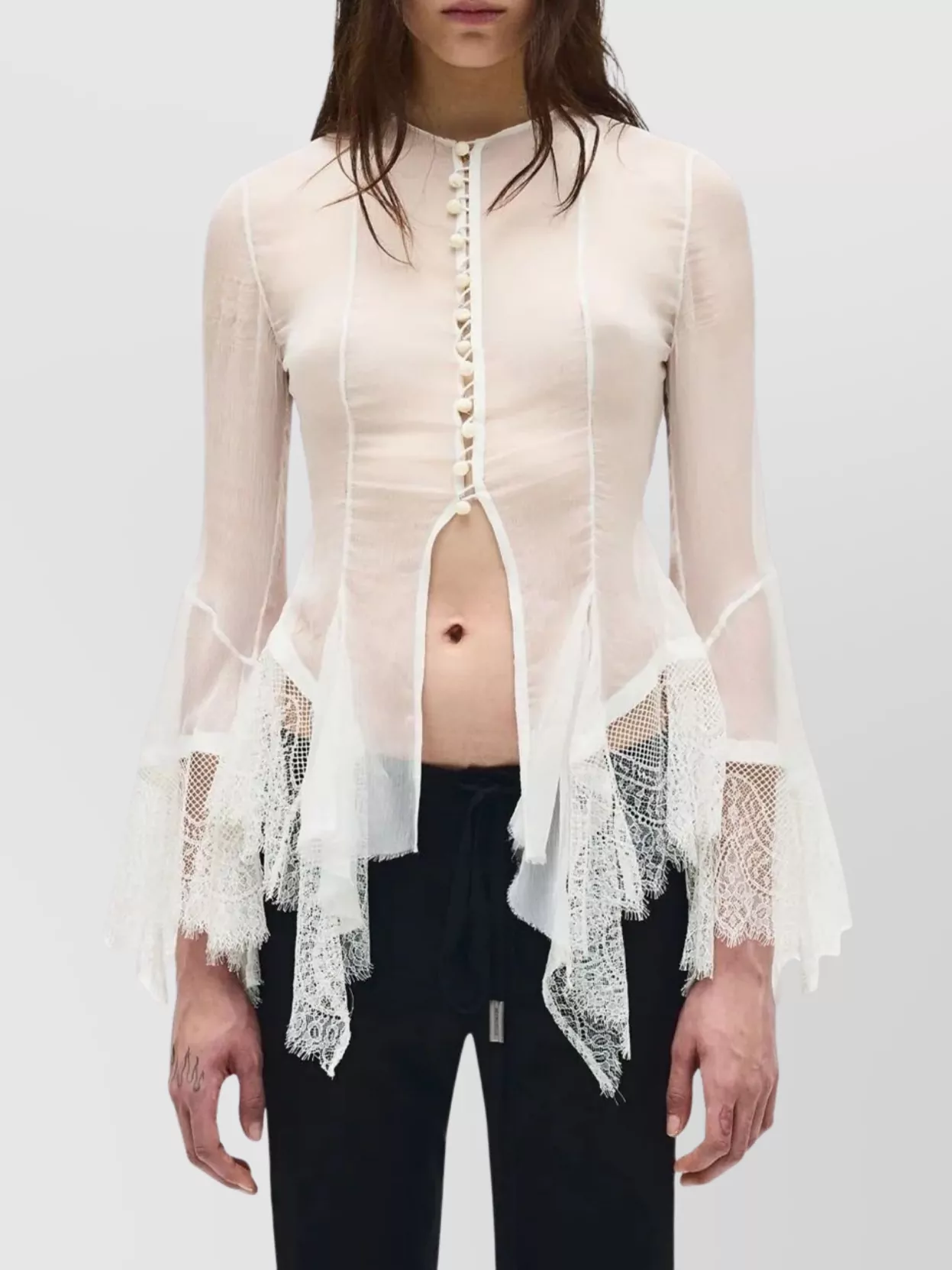 Ann Demeulemeester Fitted Shirt Laced Bor