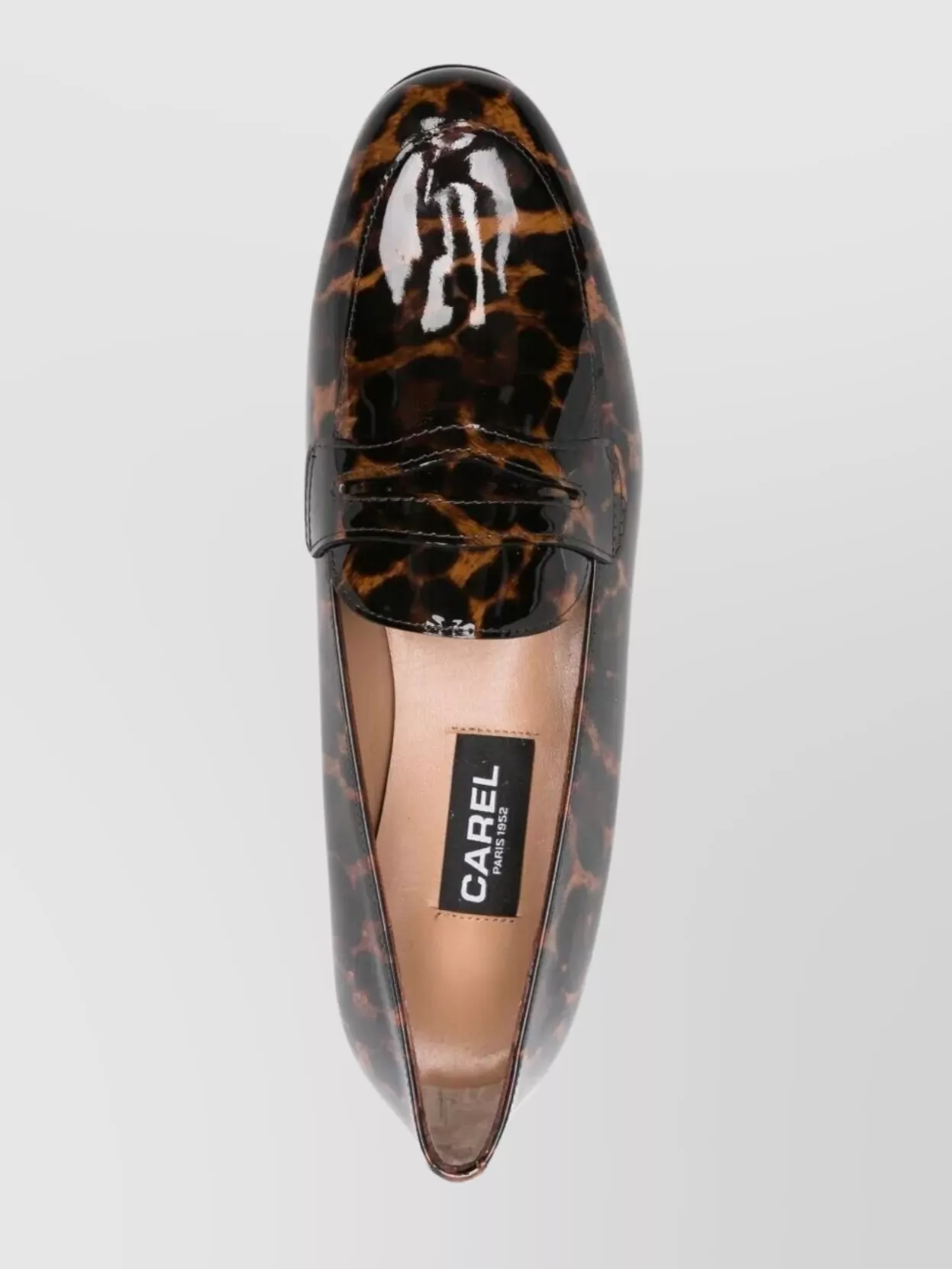 Carel Paris Round Toe Loafer Shoes With Tortoiseshell Pattern