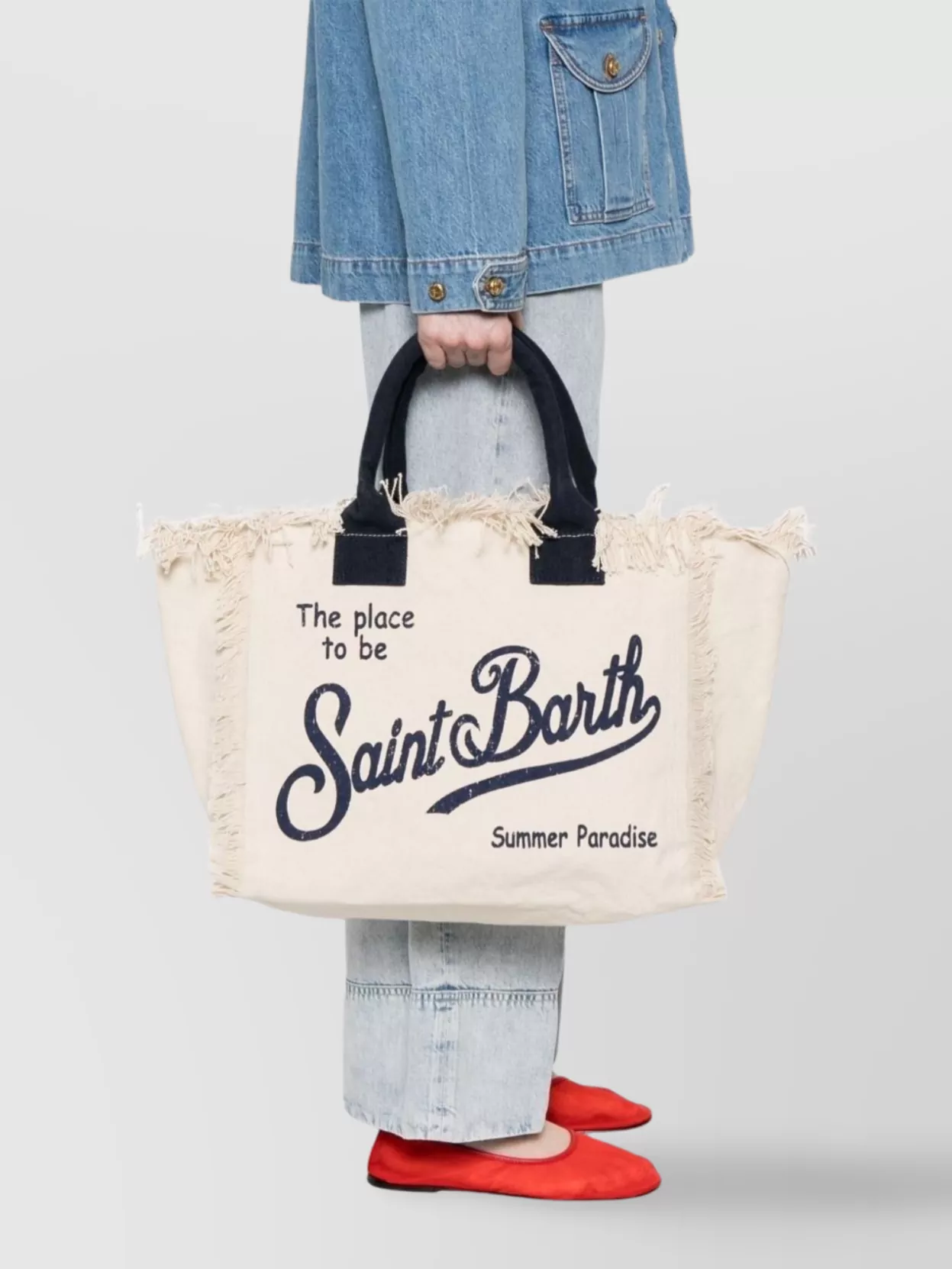 Mc2 Saint Barth Fringed Tote Bag With Dual Handles
