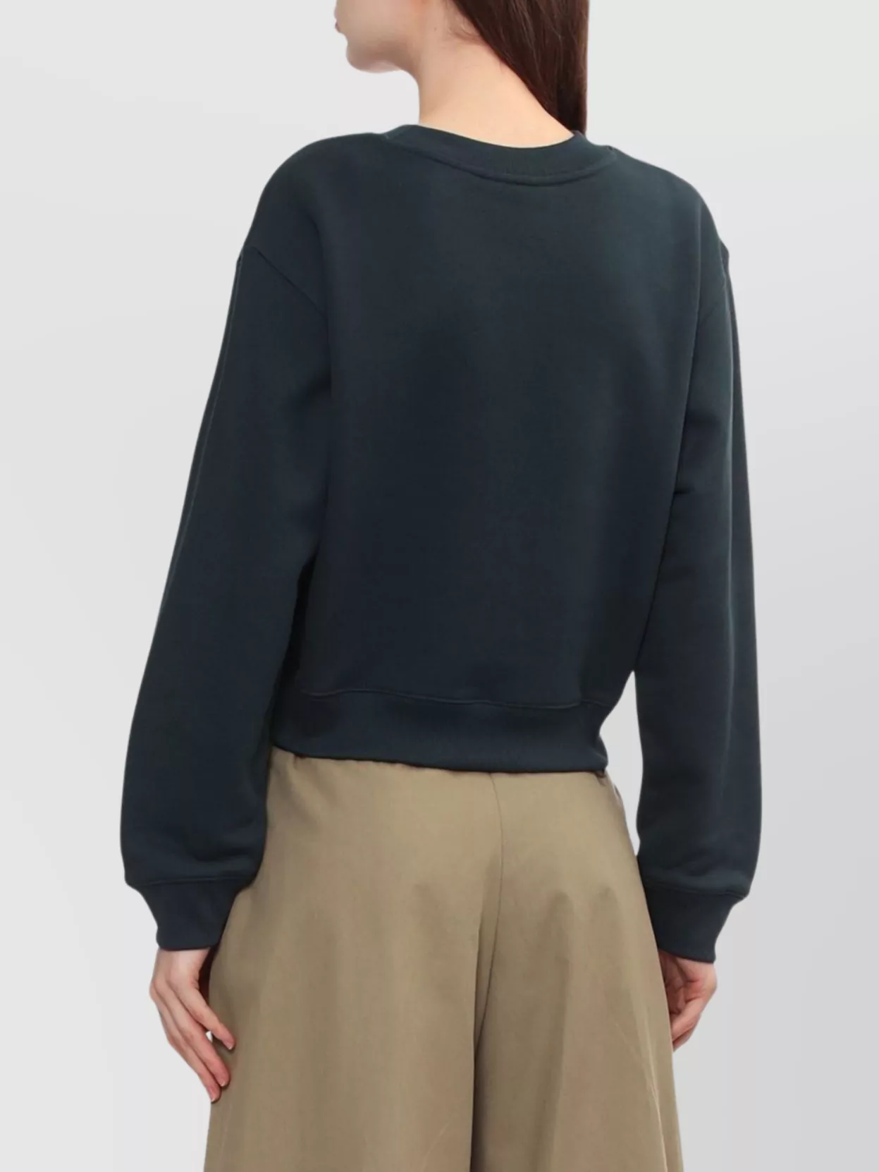 Maison Kitsuné Cropped Sweatshirt With Crew Neck And Long Sleeves