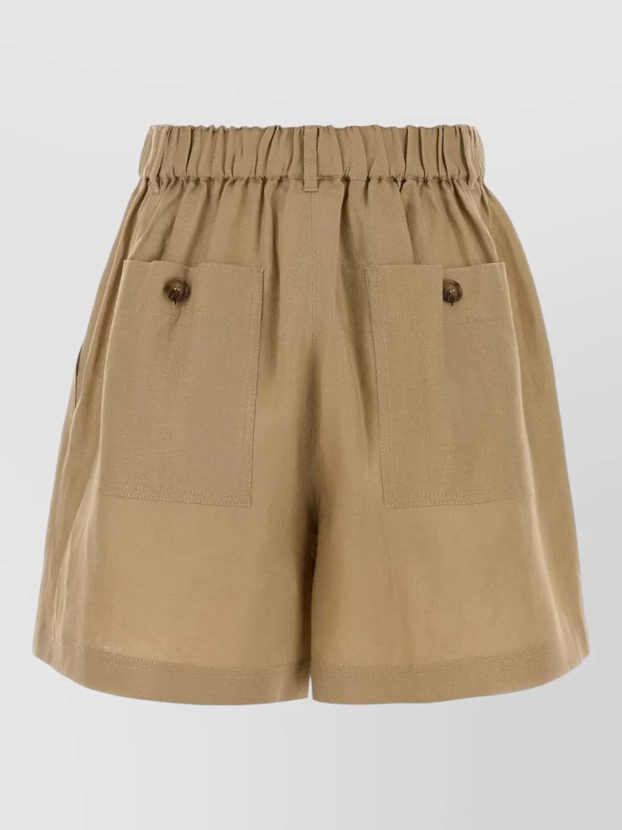 Weekend Max Mara Linen Flared Cropped Shorts