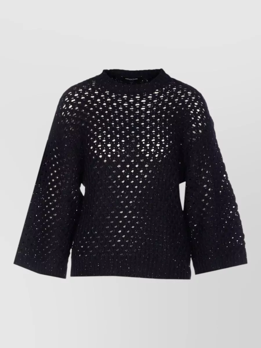 Fabiana Filippi cashmere silk honeycomb-knit sequin jumper