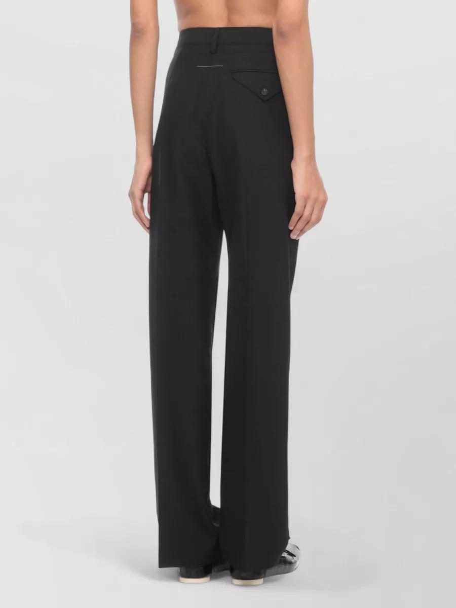 Mm6 Maison Margiela Wool Trousers Front Pleats Side And Back Pockets