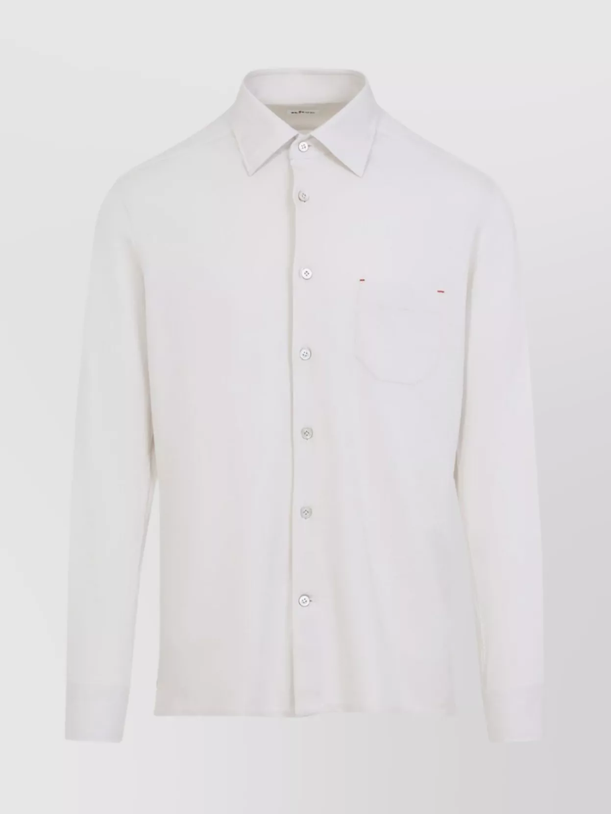 Kiton Grey Button-Down Collar Shirt With Front Pocket