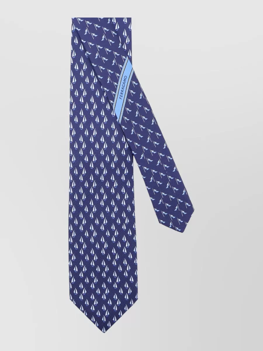 Ferragamo nautical print silk tie
