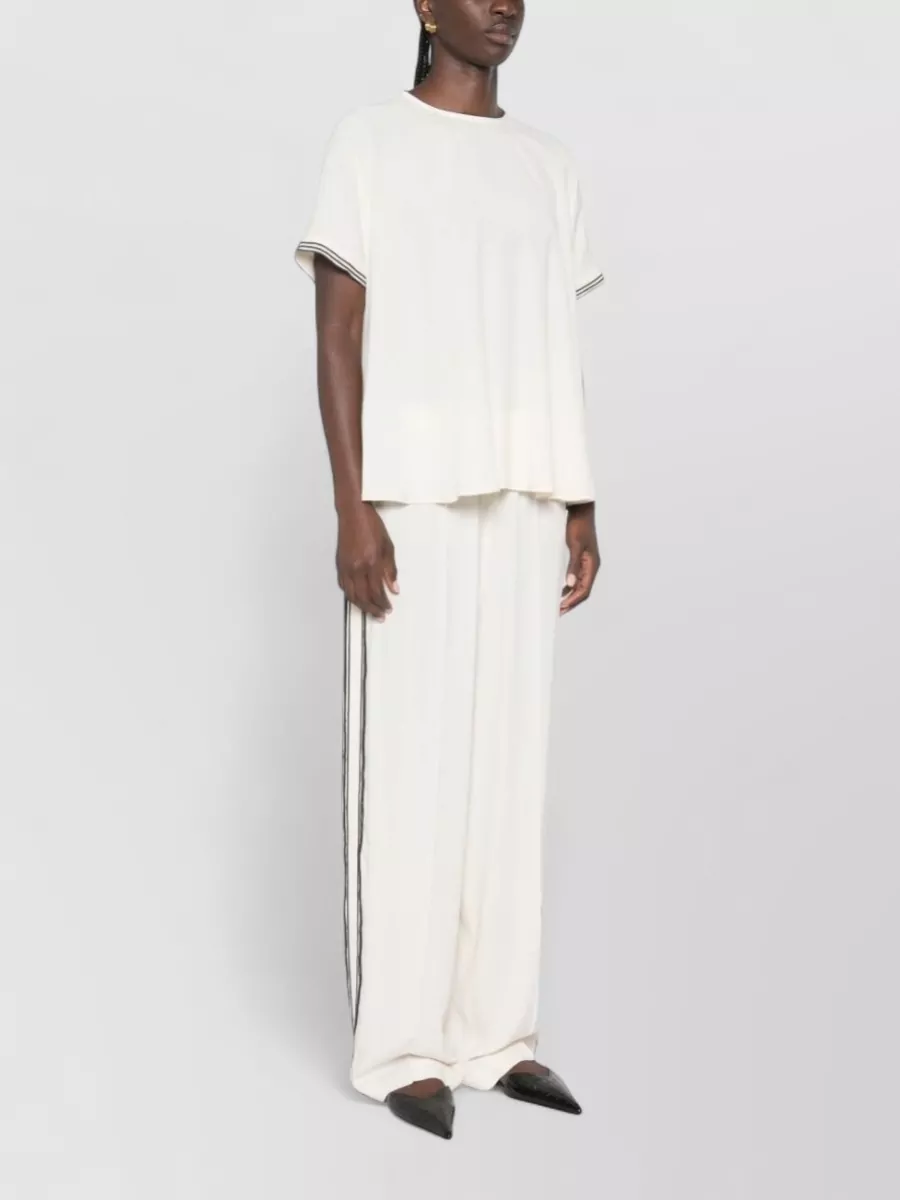 Fabiana Filippi Silk-Blend Crepe Short-Sleeve Top