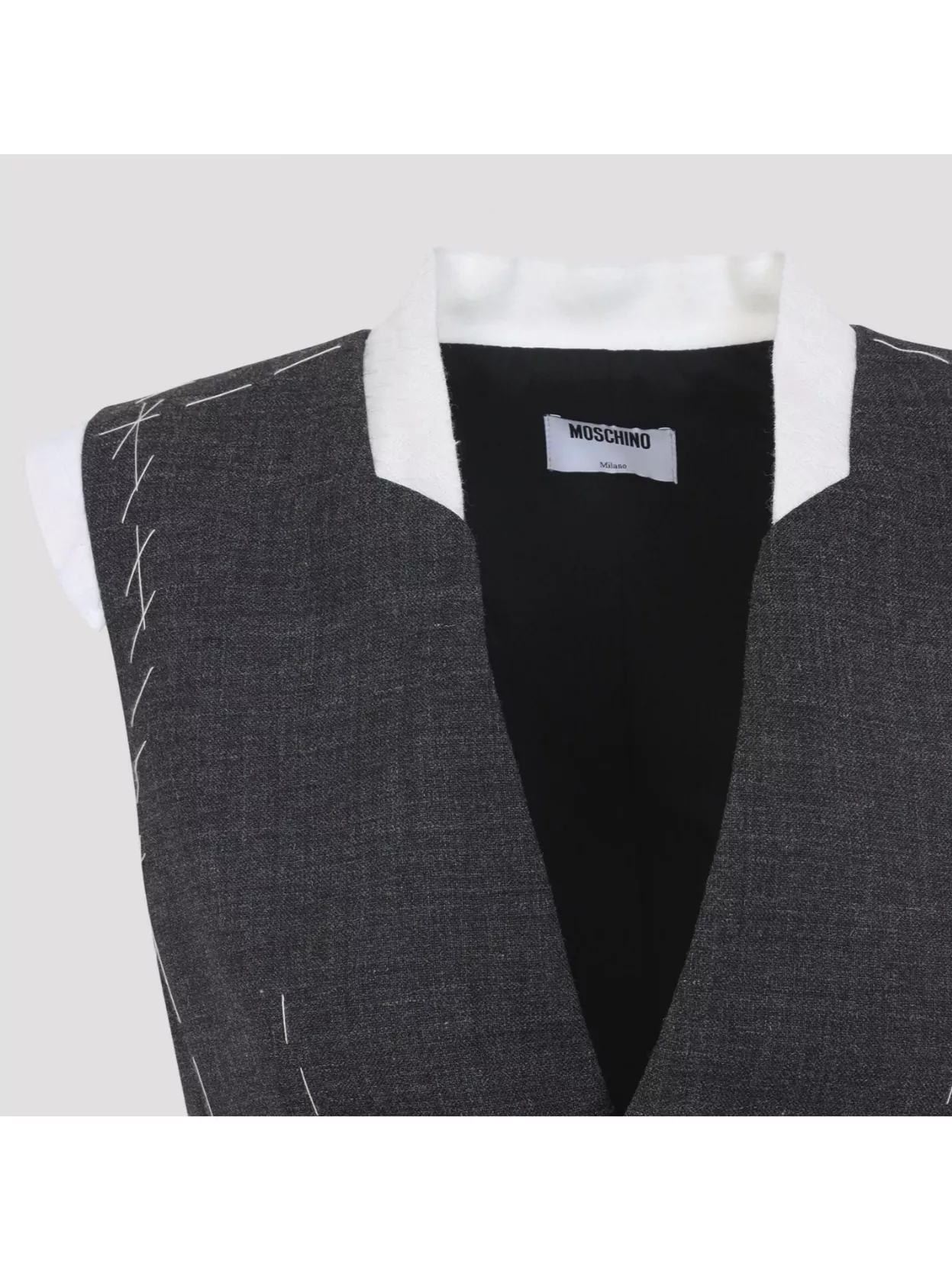 Moschino Sleeveless Wool Vest Tailored Stitching