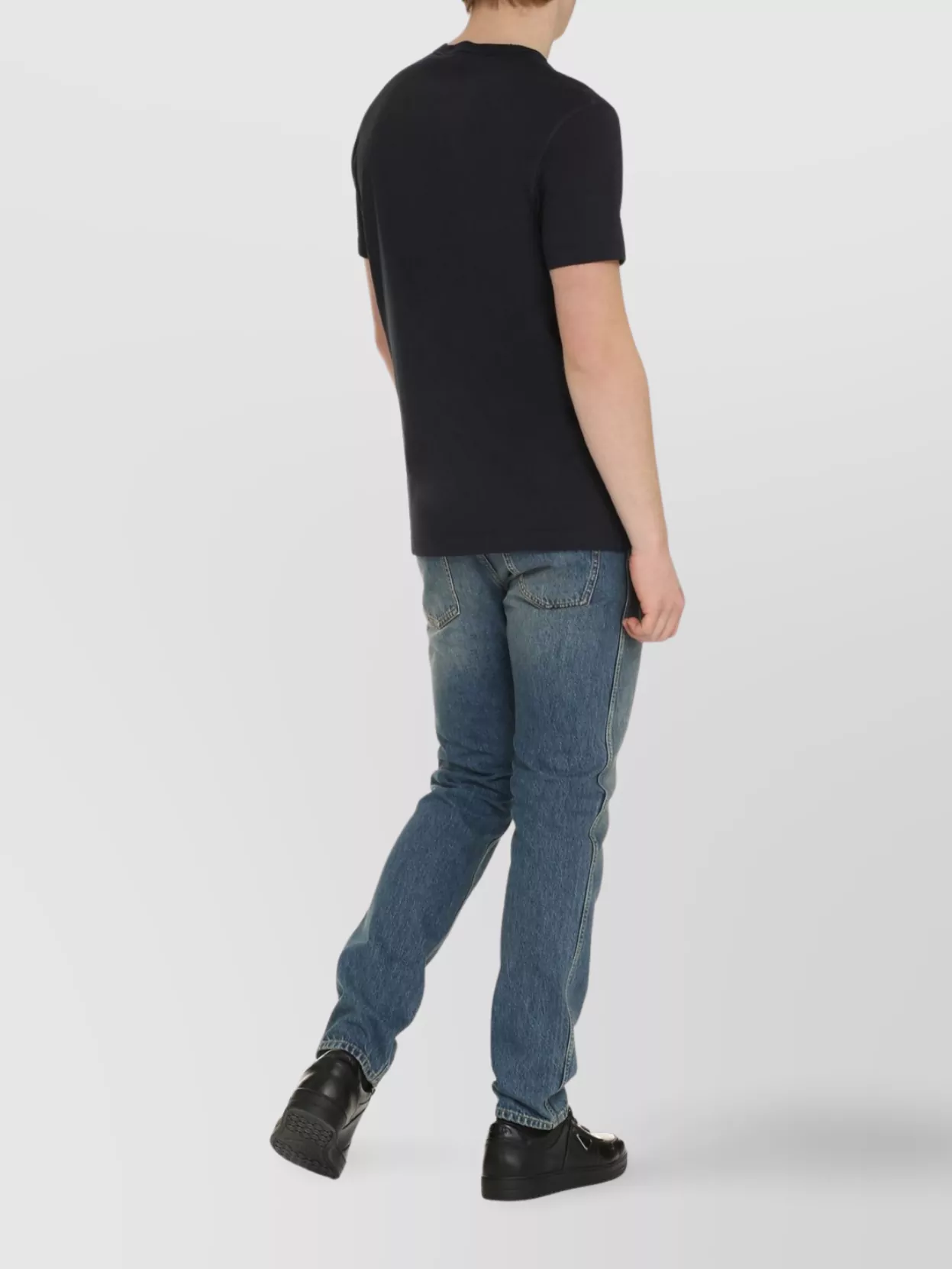 Dolce&Gabbana Ribbed Crew-Neck Cotton T-Shirt With Visible Stitches