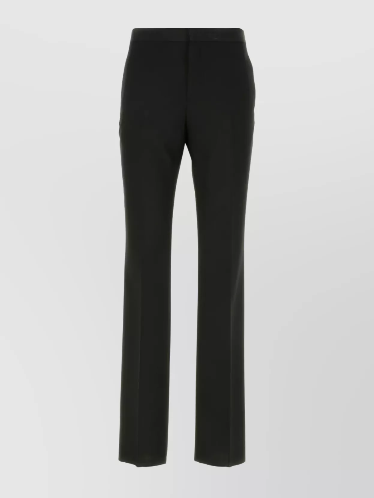 Shop Off-white Straight Leg Trousers With Belt Loops And Back Pockets In Black