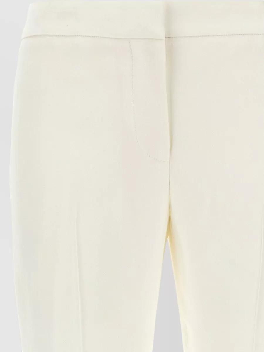 Mc Queen Crepe Mid-Rise Straight-Leg Tailored Trousers
