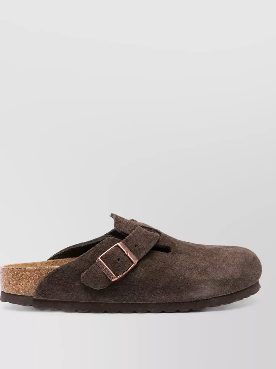 Birkenstock Suede Leather Buckle Mules