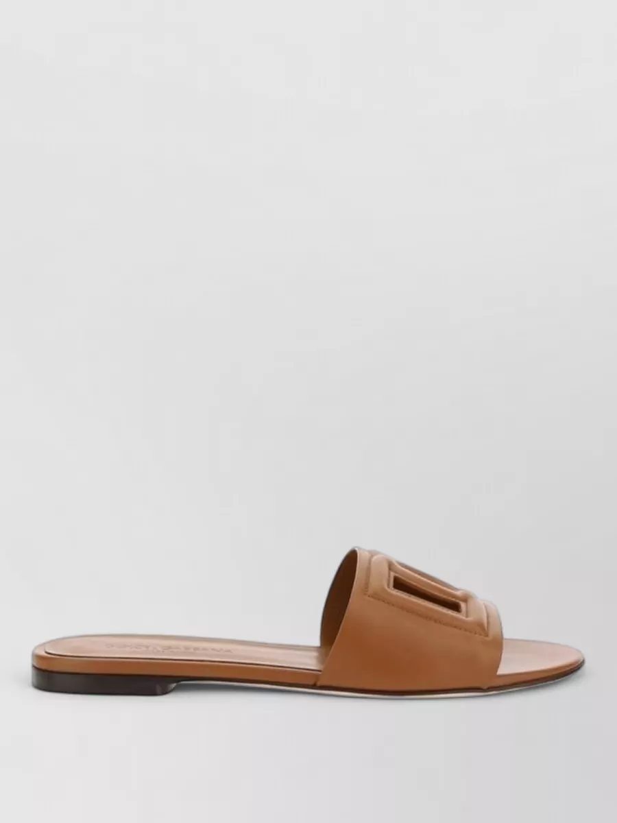 Dolce&Gabbana Leather Flat Sandals