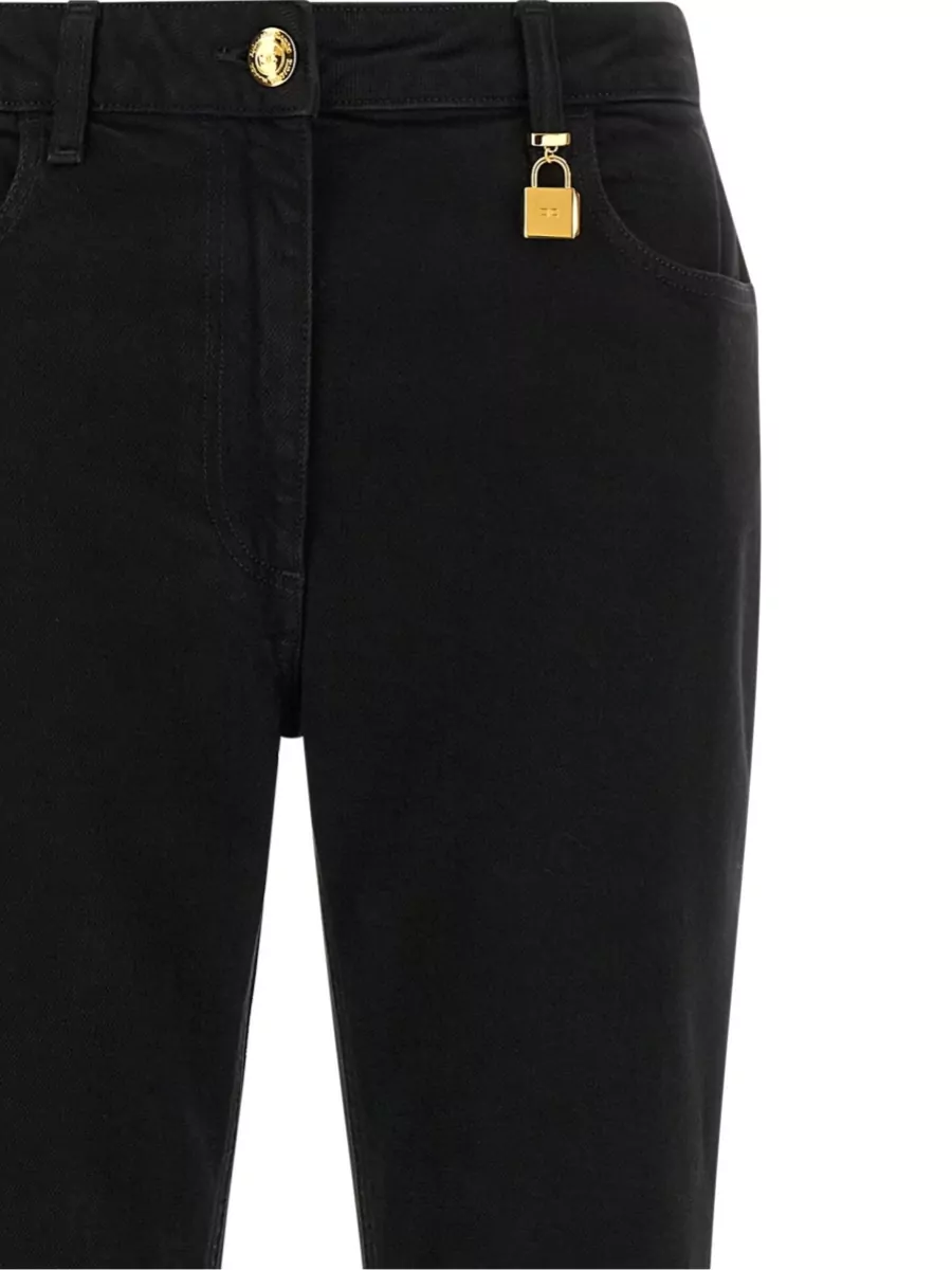 Elisabetta Franchi Denim Mid-Rise Straight-Leg Jeans