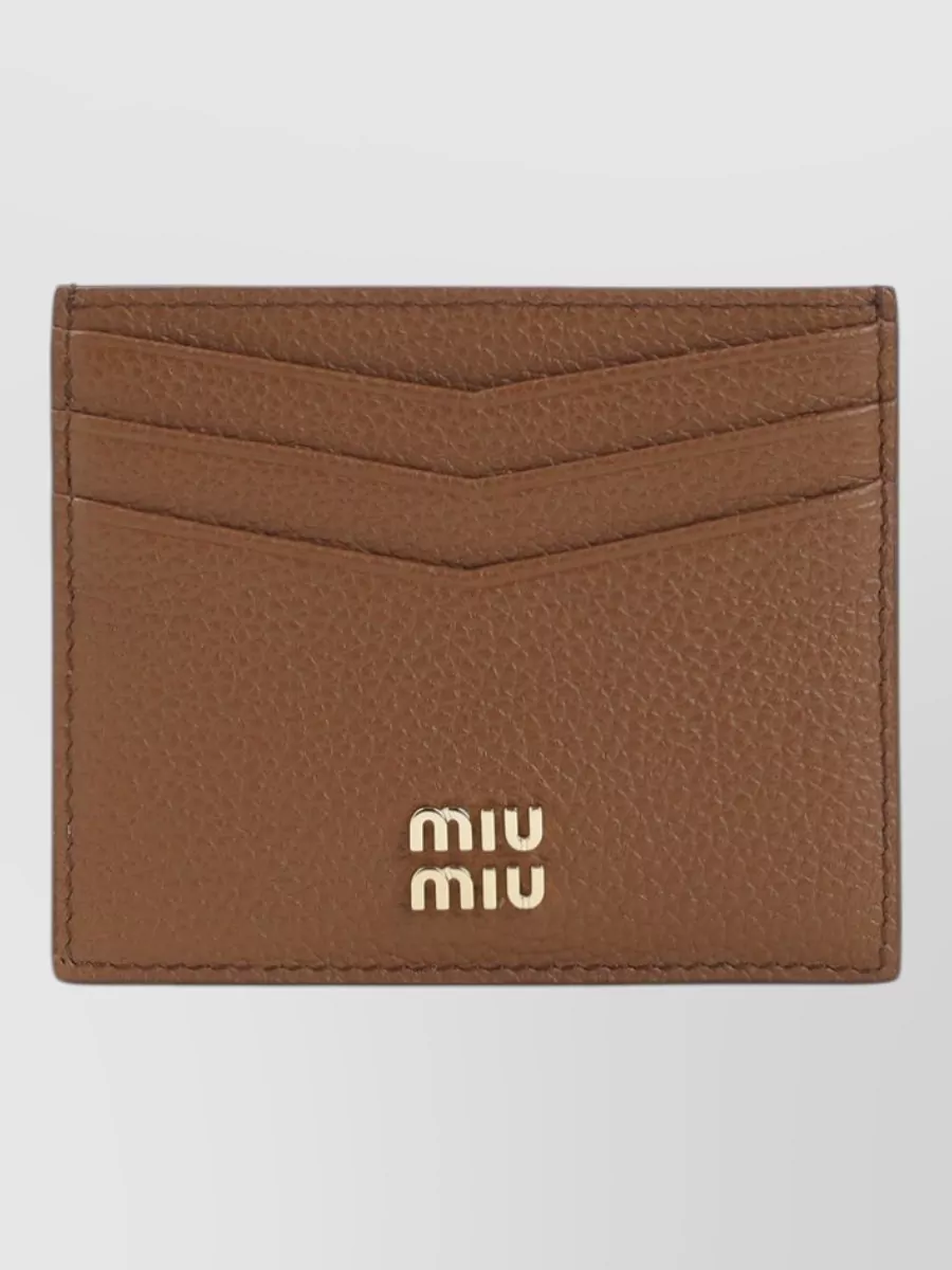 Miu Miu calf leather card holder