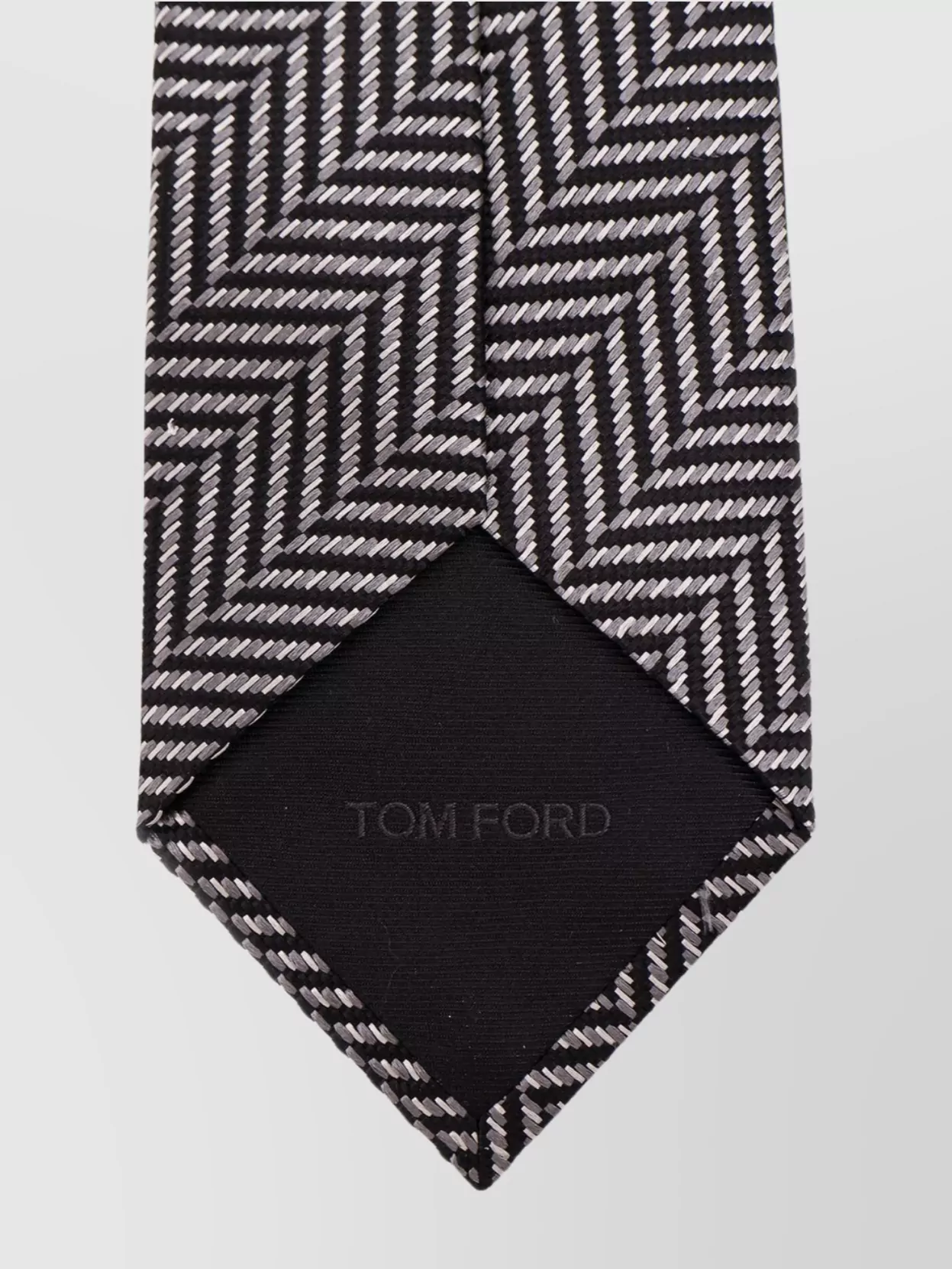 Tom Ford Silk Tie With 8Cm Width And Herringbone & Chevron Patterns