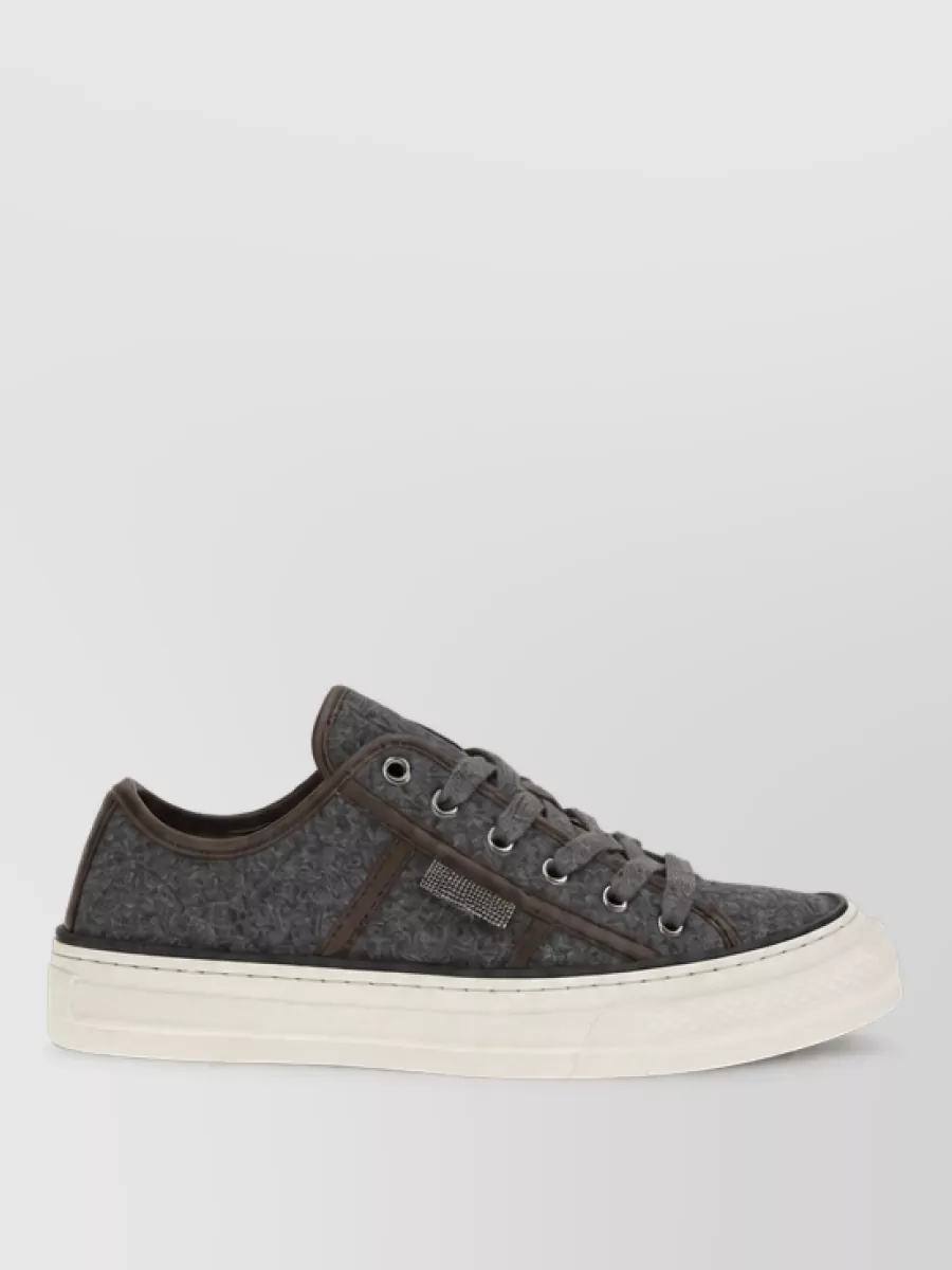Brunello Cucinelli Suede Leather Low Top Sneakers