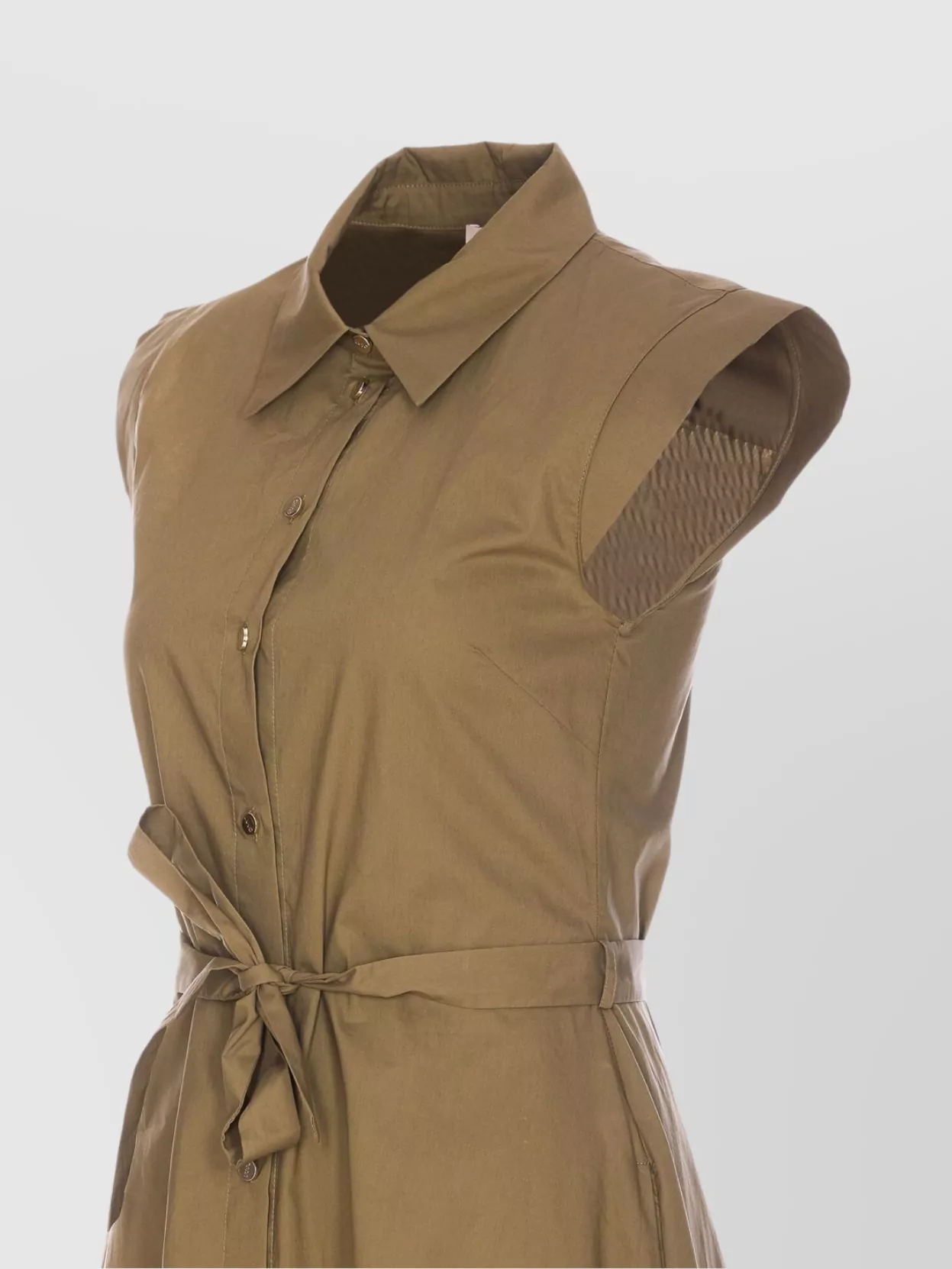 Liu •jo Sleeveless Dress With Belted Waist And Cap Sleeves