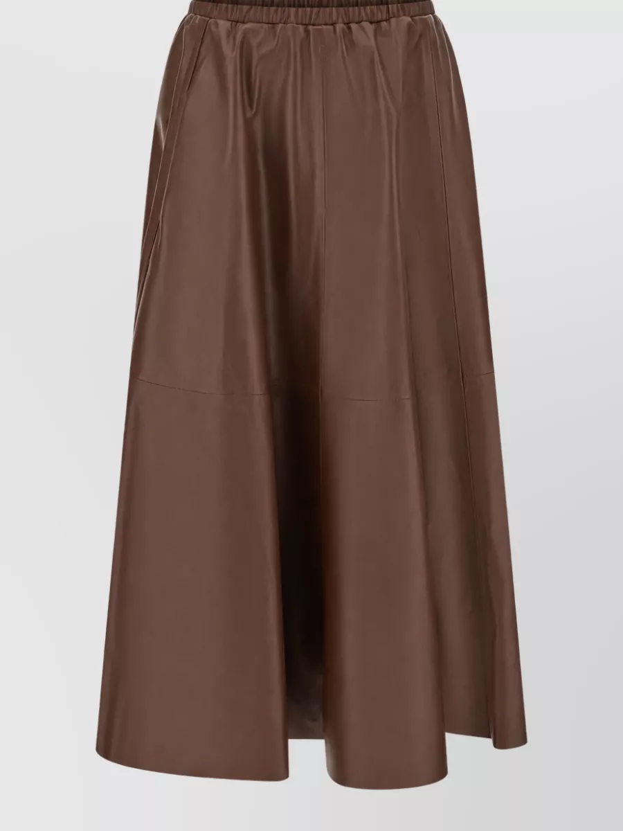 Alberta Ferretti leather a-line skirt