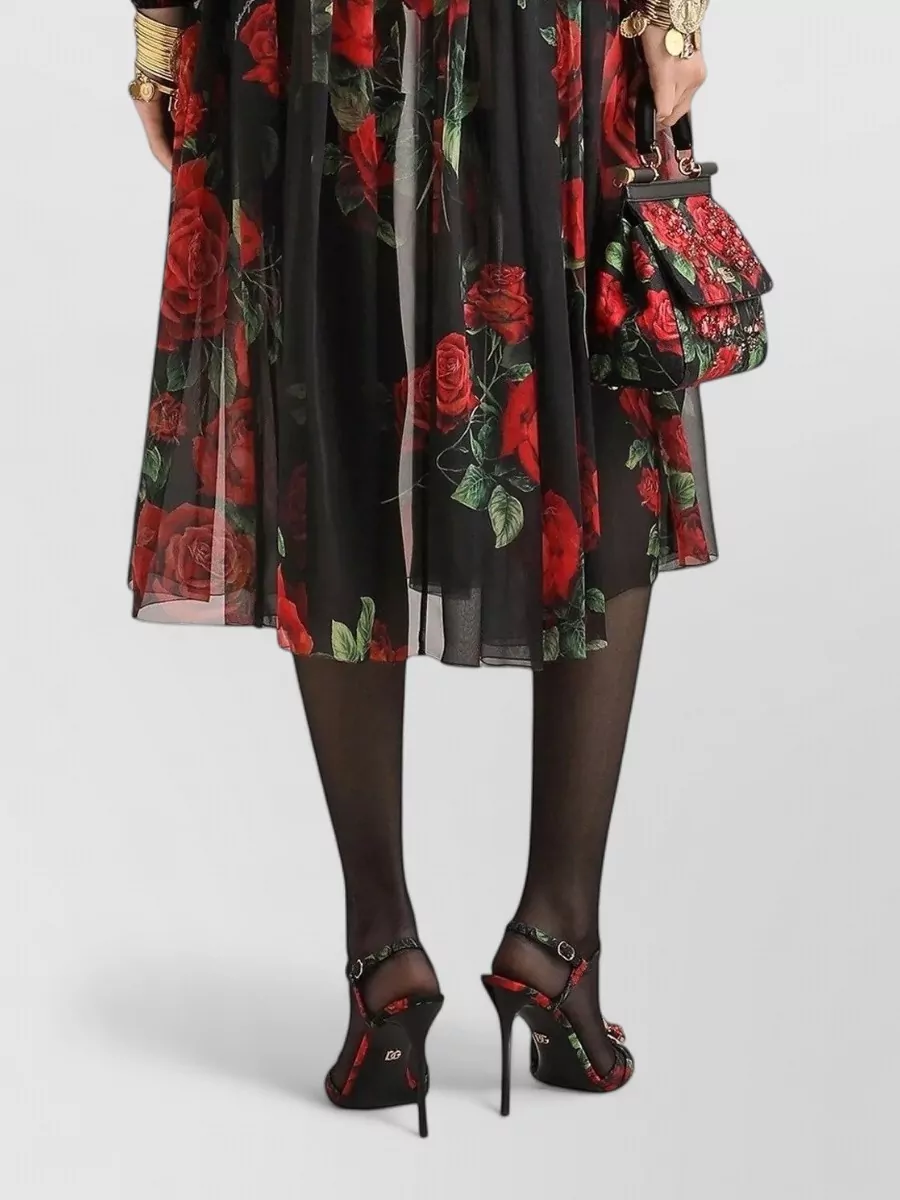 Dolce&Gabbana Silk Draped Floral-Print Midi Dress