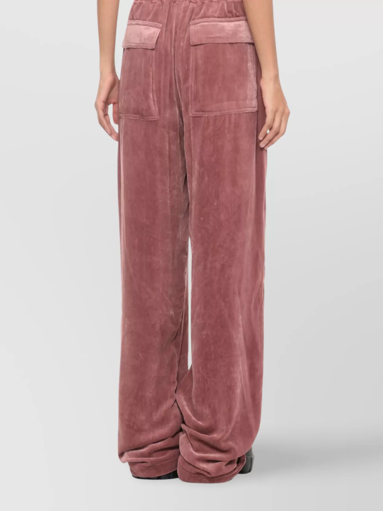 Rick Owens Straight Trousers Featuring Elastic Waistband In Pink