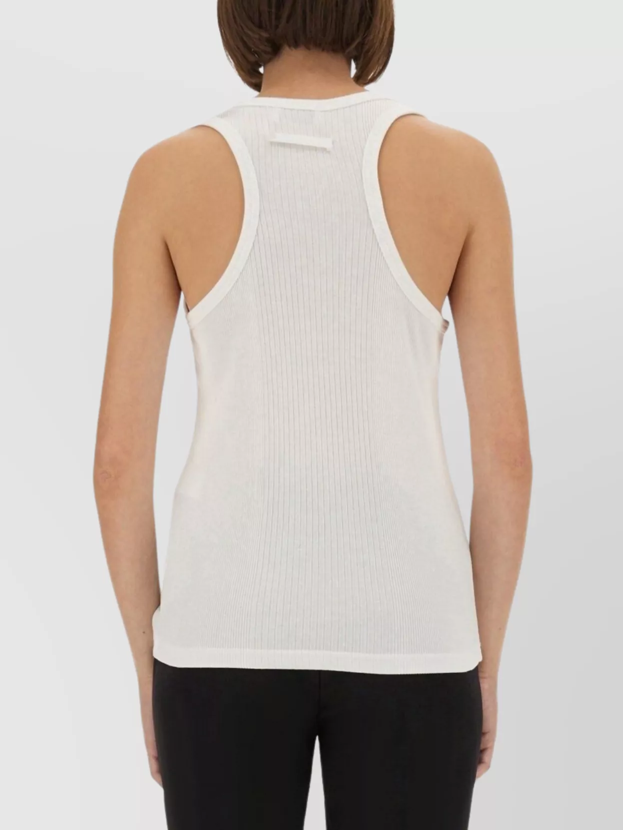 Jean Paul Gaultier Ribbed Texture Scoop Neck Sleeveless Top