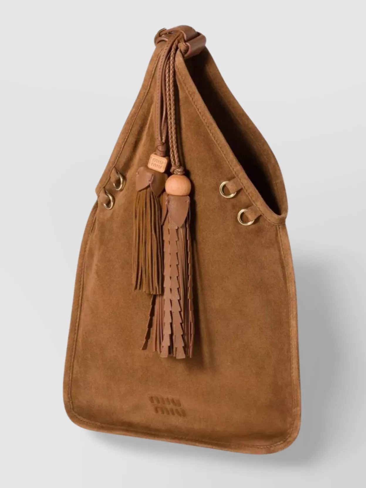 Miu Miu Braided Strap Suede Shoulder Bag