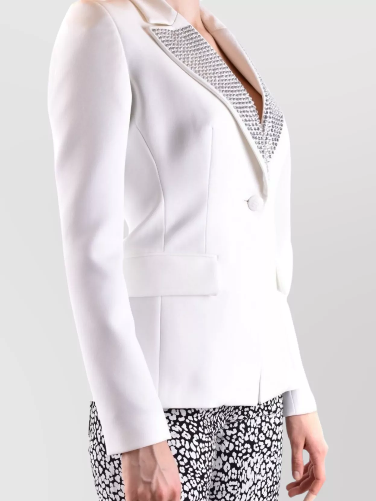 Philipp Plein Lapel Embellished Jacket With Front Flap Pockets