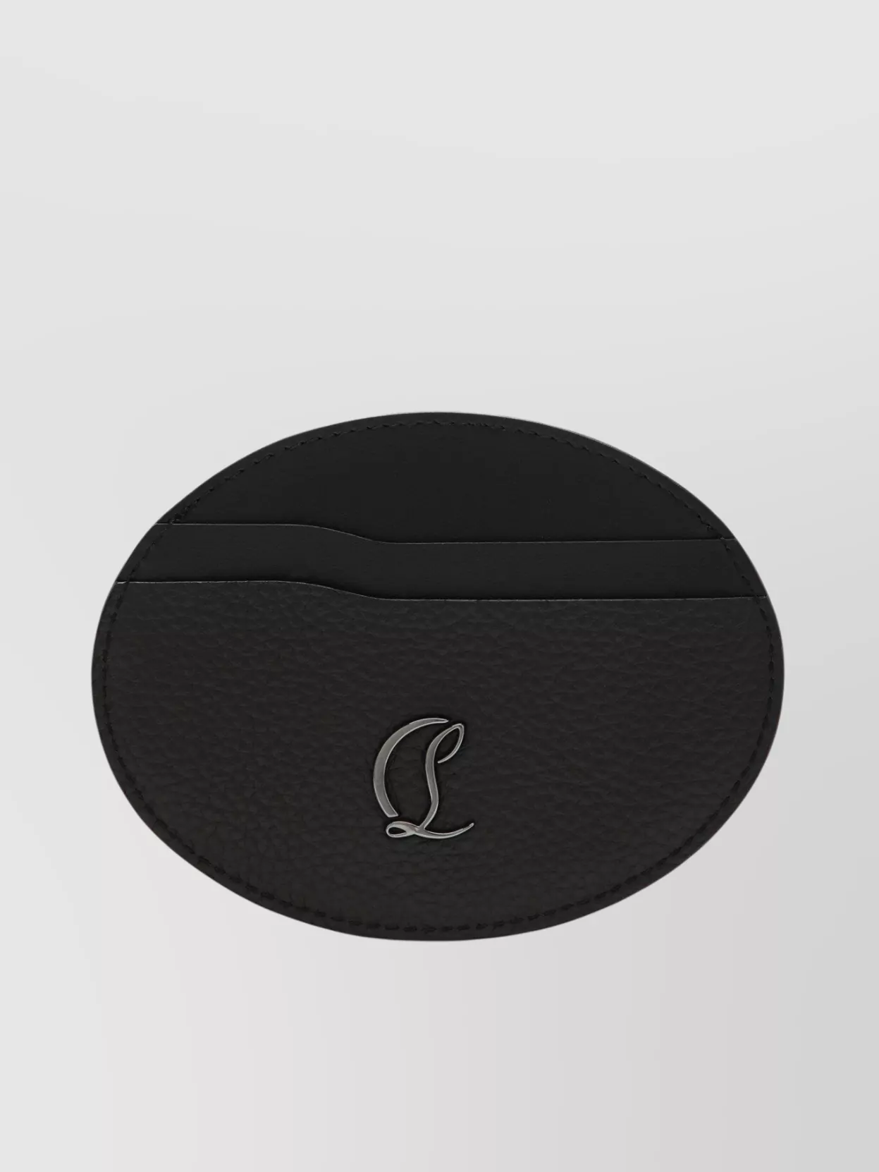 Christian Louboutin Circular Mooncrest Card Holder In Black