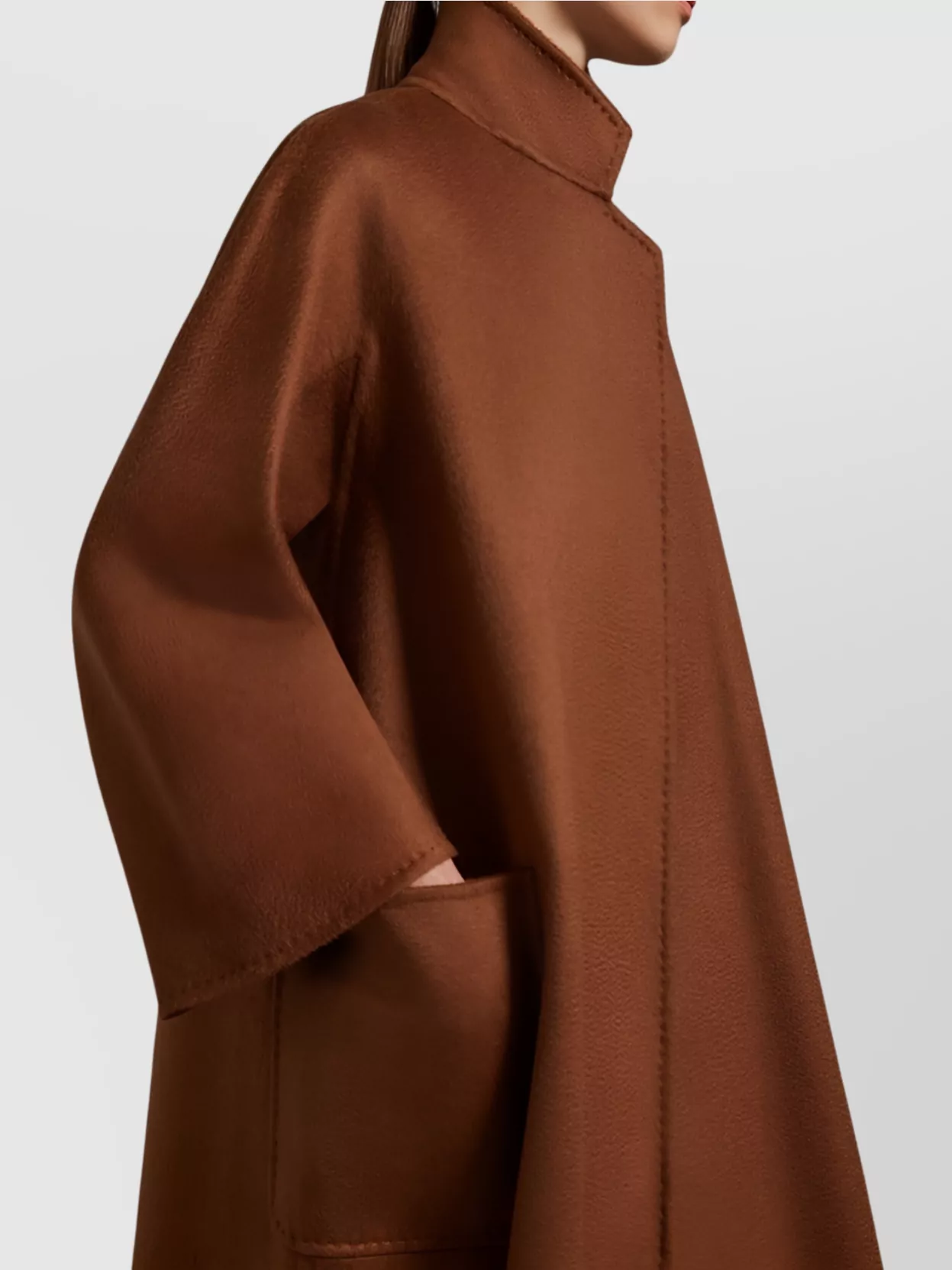 Max Mara Long Length Wide Sleeves Coats In Brown