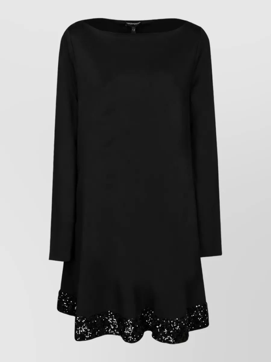 Emporio Armani boat neck long sleeve midi nightdress