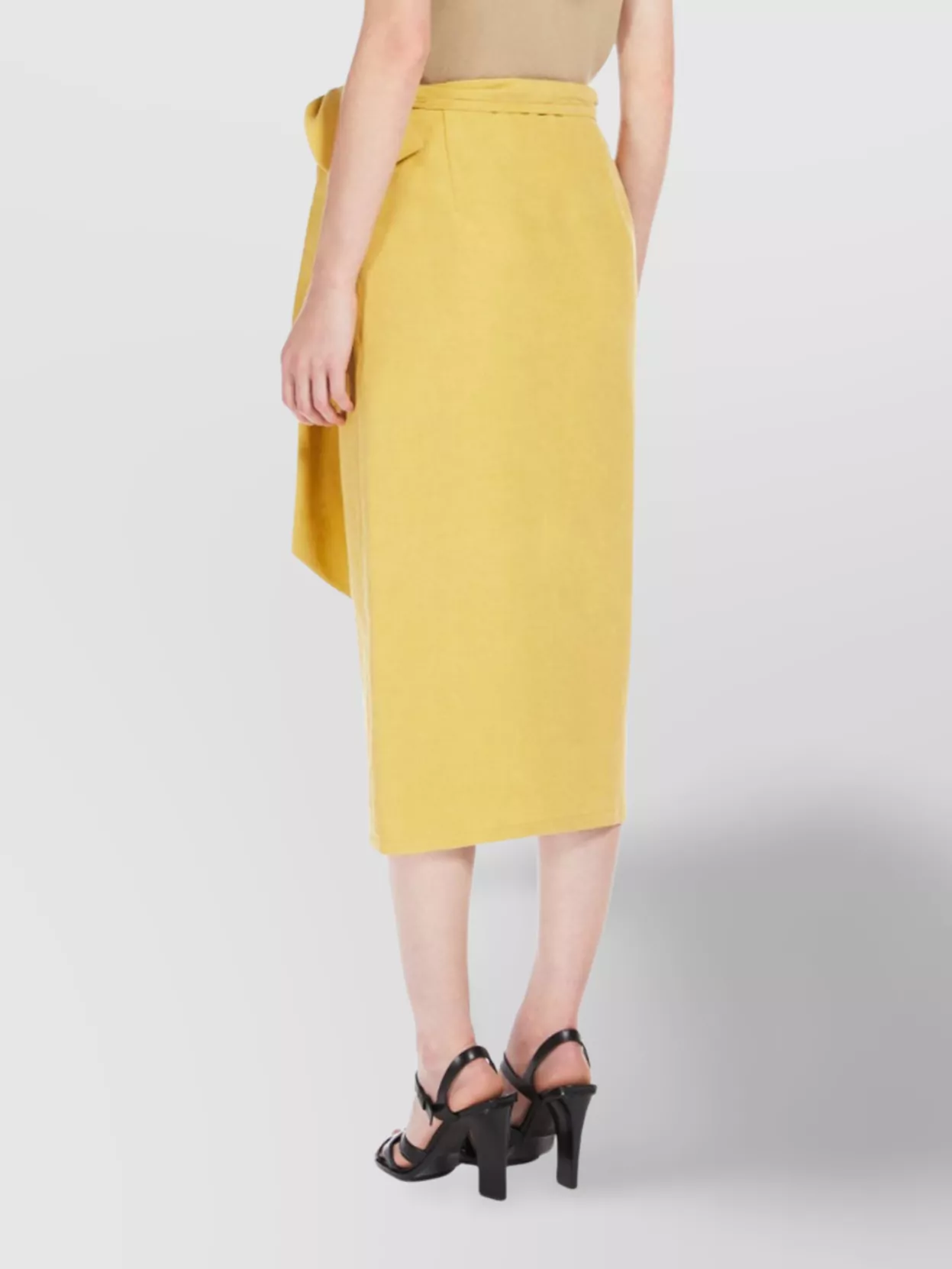 Max Mara Wrap Midi Skirt With High Waist Bow