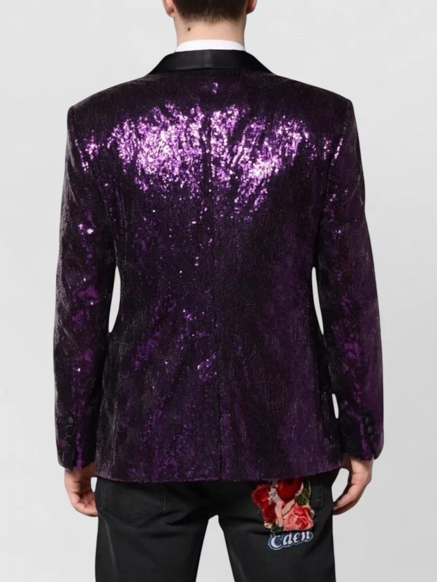 Dolce&Gabbana Sequin Embellished Shawl Collar Blazer