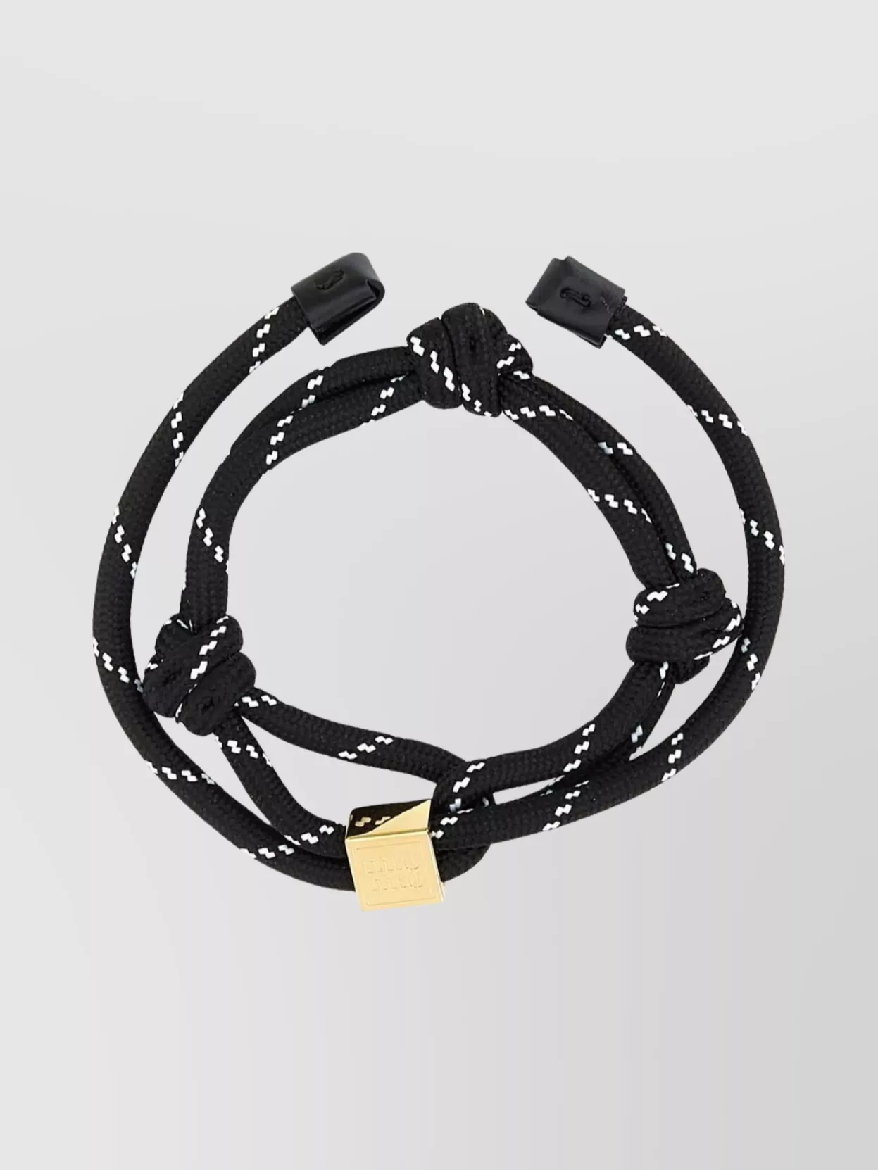 Miu Miu Adjustable Rope Knot Bracelet With Gold Accent