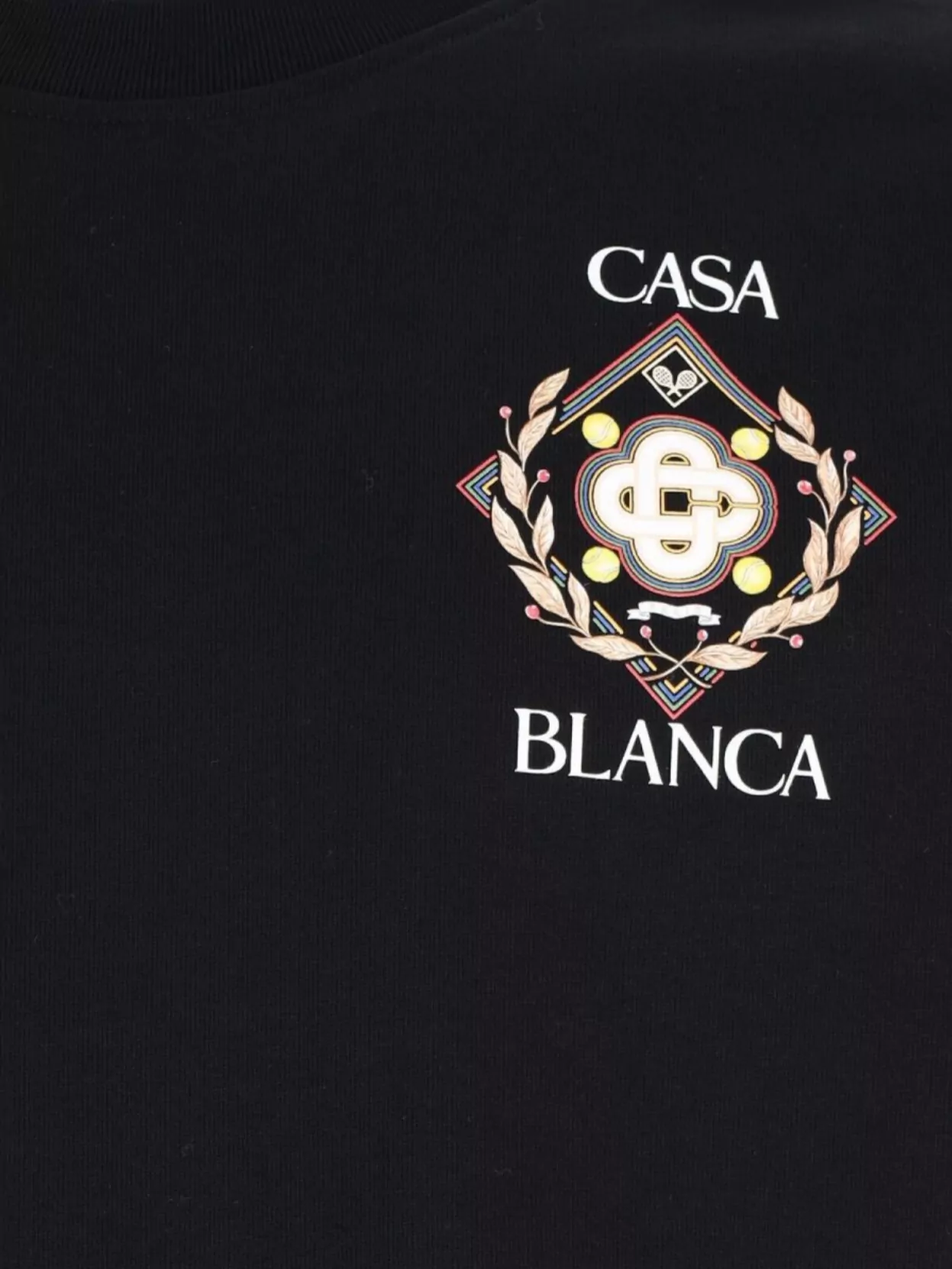 Casablanca Crew Neck Graphic Print Ribbed Neckline