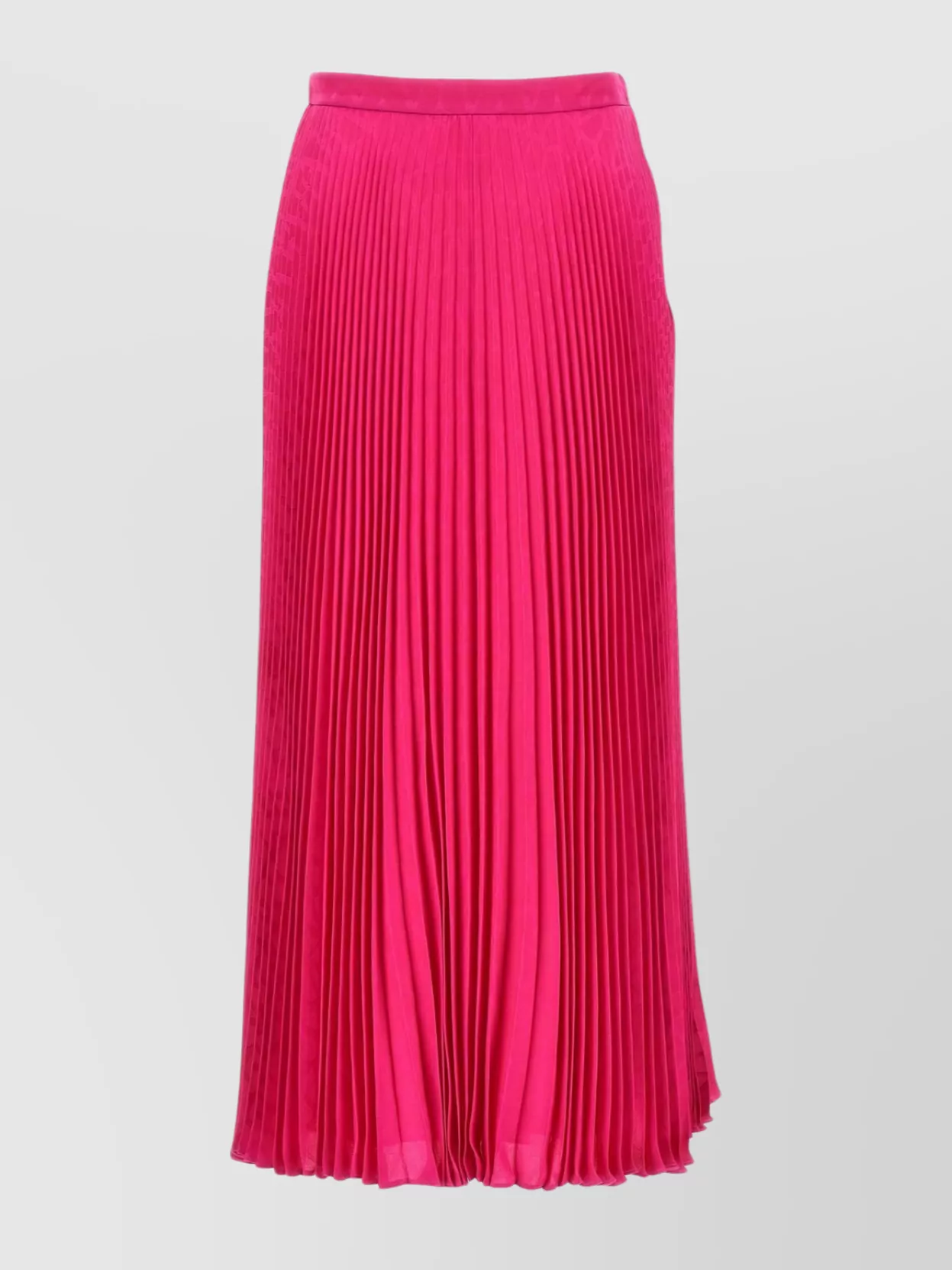 Shop Valentino High-waisted Pleated Midi Skirt In Textured Fabric