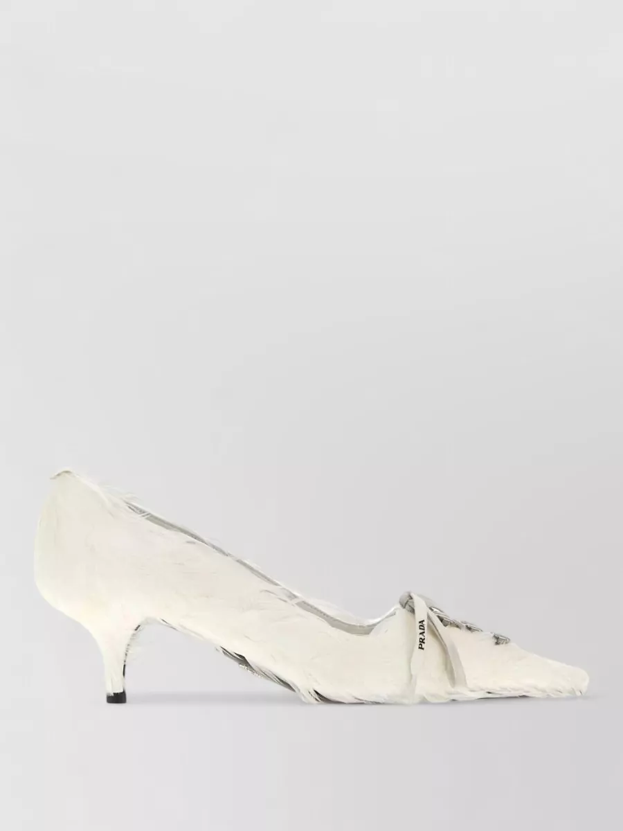 Prada Embellished satin ballerina shoes