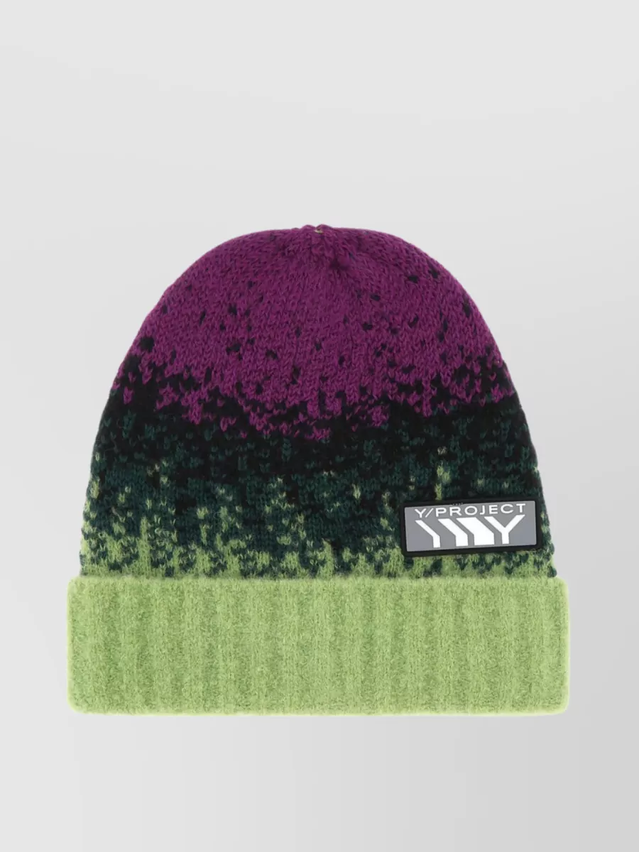 Shop Y/project Folded Ribbed Stretch Wool Blend Knitted Hat In Green