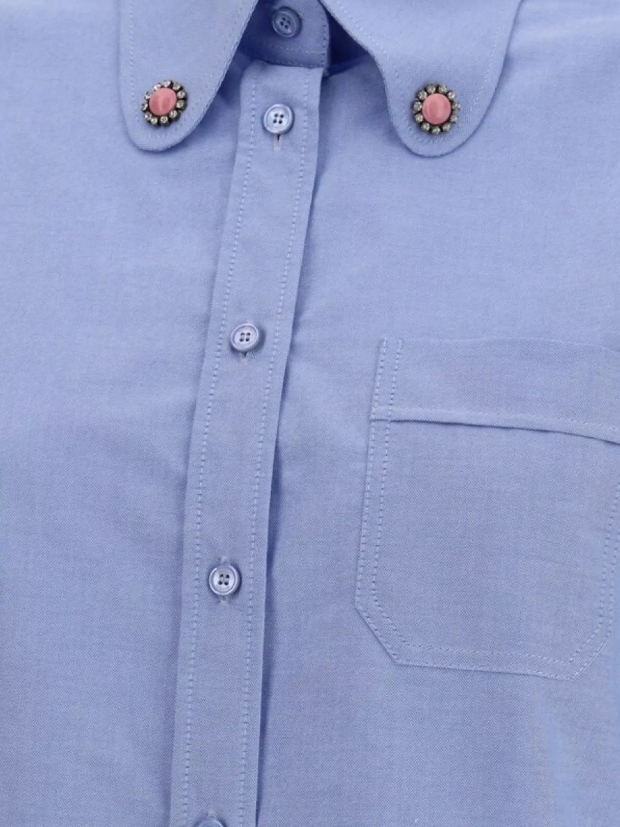 Shop Valentino Stone Embellished Collar Shirt For Special Occasions