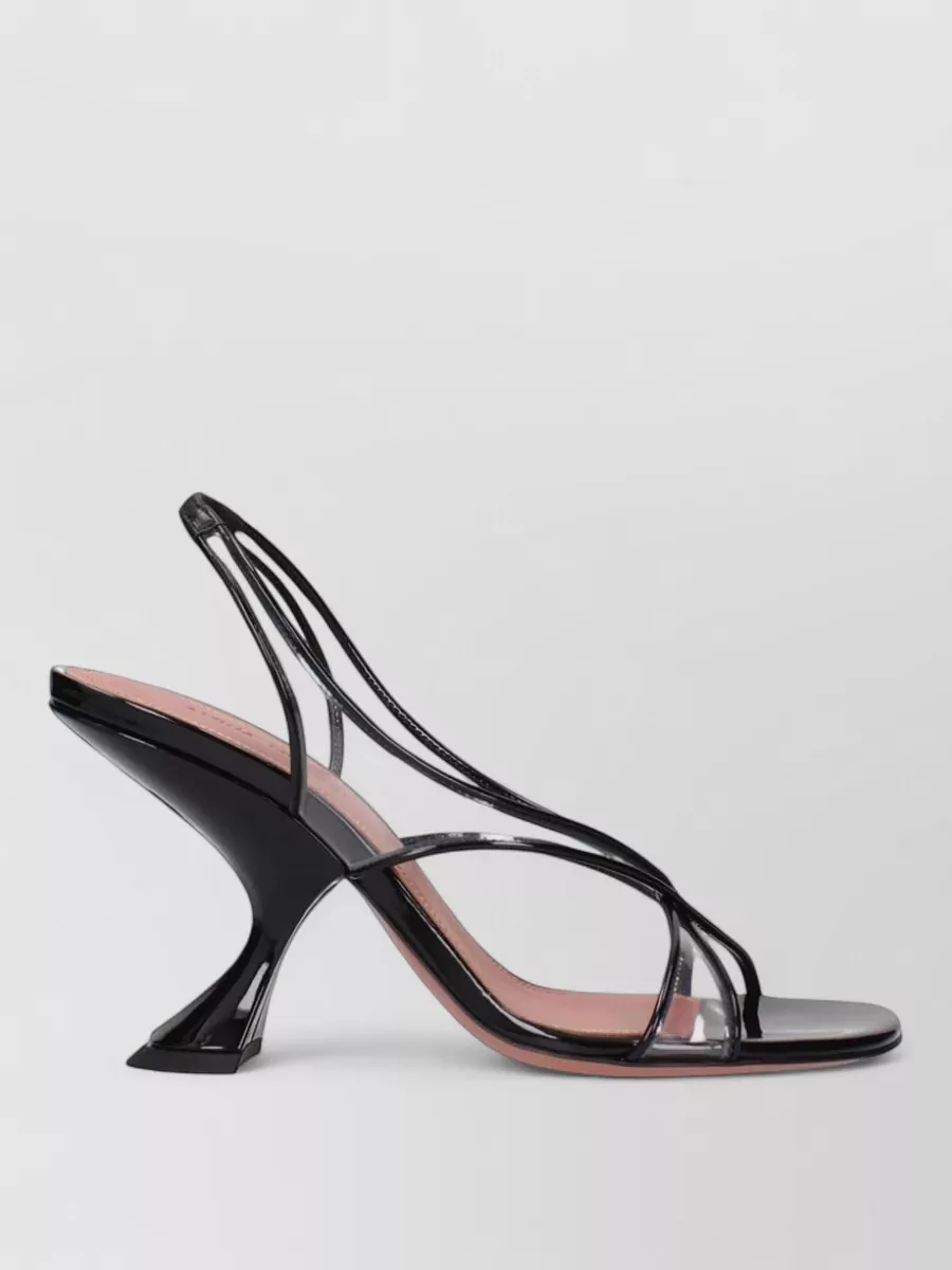 Amina Muaddi Leather Stiletto Sandals
