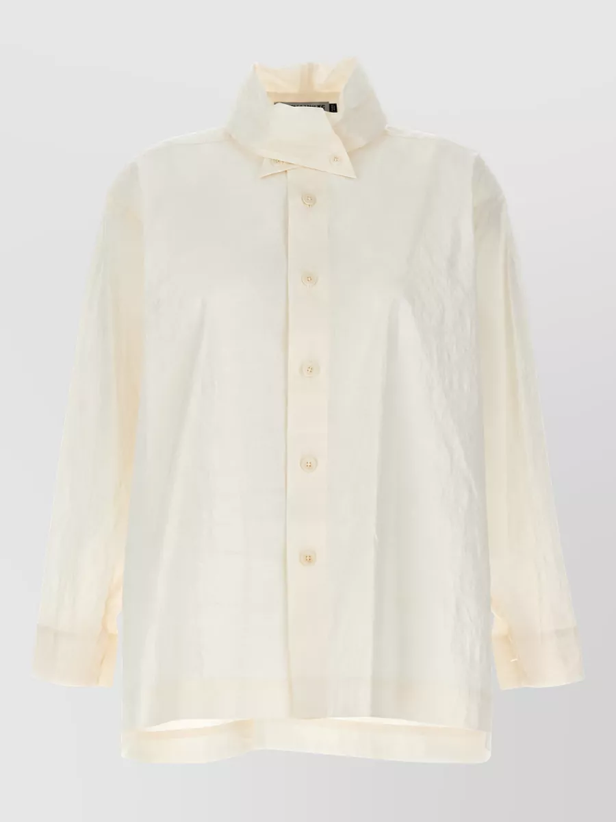 Issey Miyake crinkled long-sleeve shirt