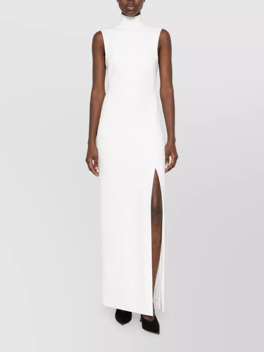 Solace London Sleeveless High Neck Side Slit Maxi Dress