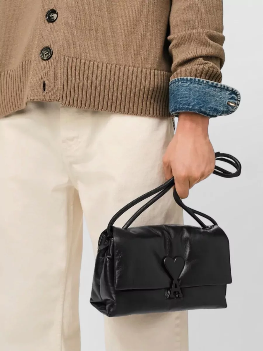 Ami Paris Leather Cross-Body Bag