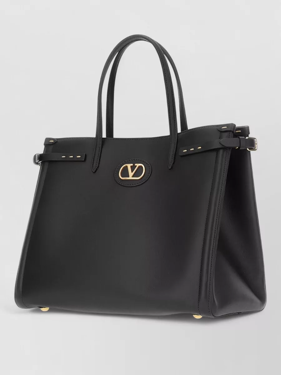 Valentino Garavani Vlogo Signature Leather Tote Bag