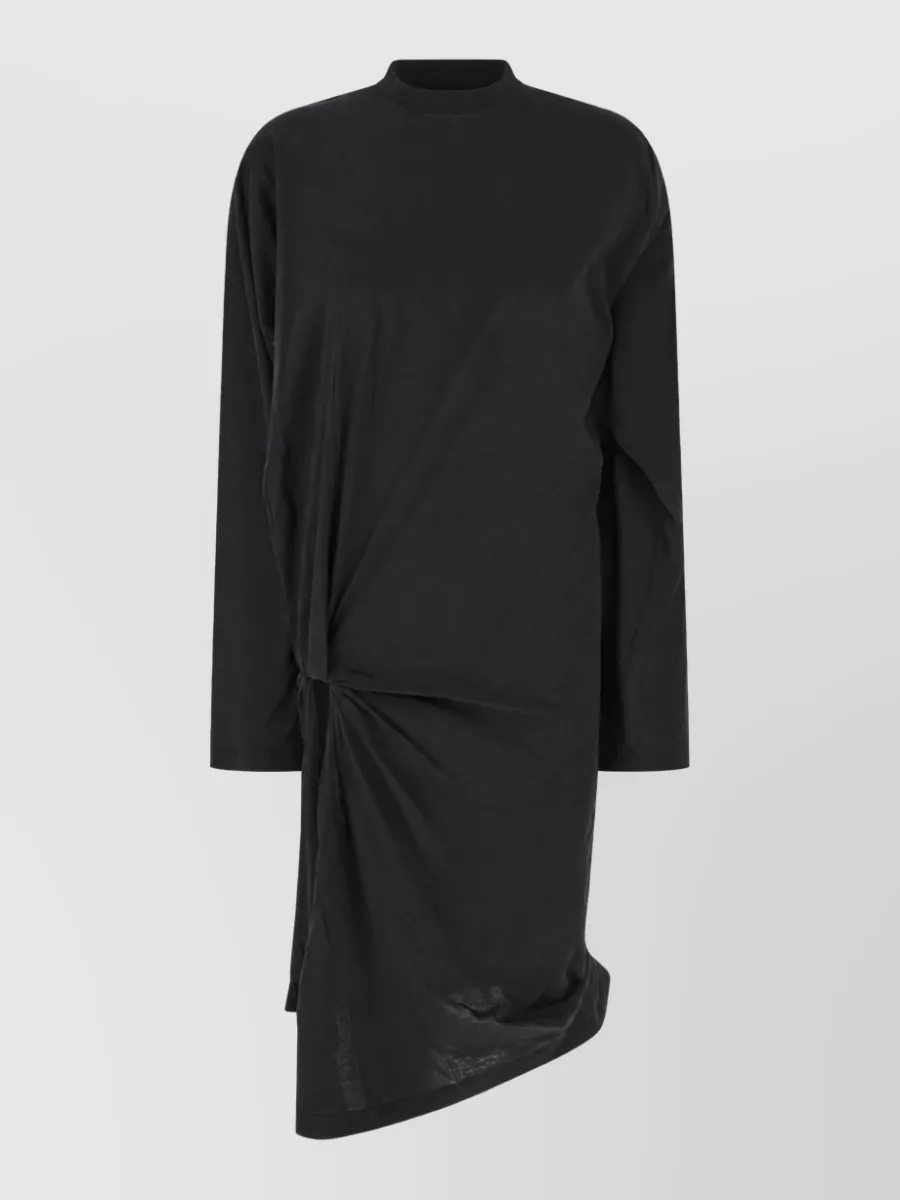 Balenciaga Cotton asymmetric twisted-knot jersey dress