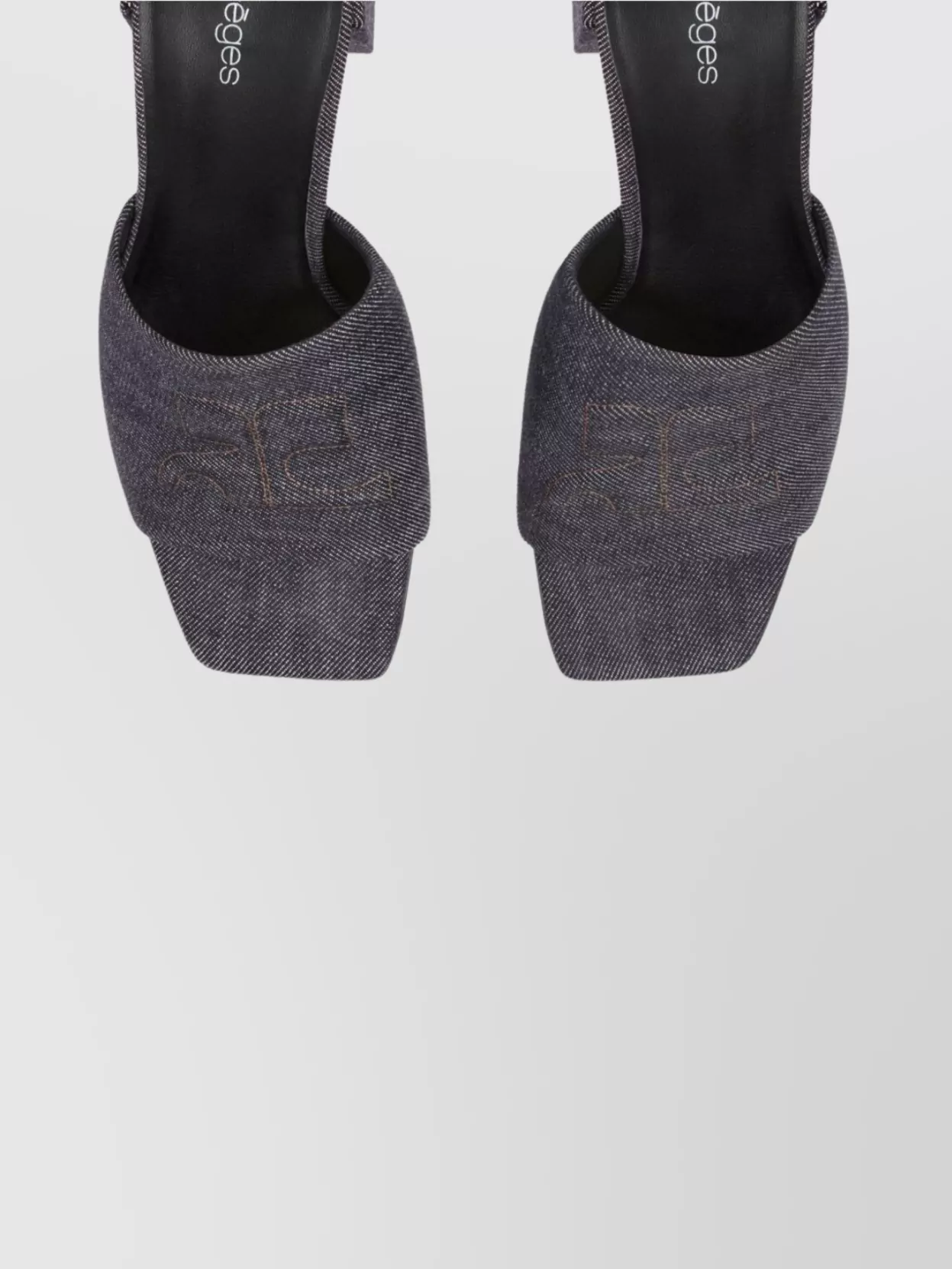 Courrèges Block Heel Sandals Embroidered Detail