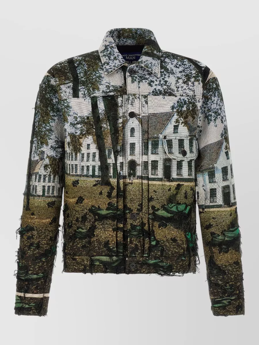 Junya Watanabe Jacquard single breasted coat