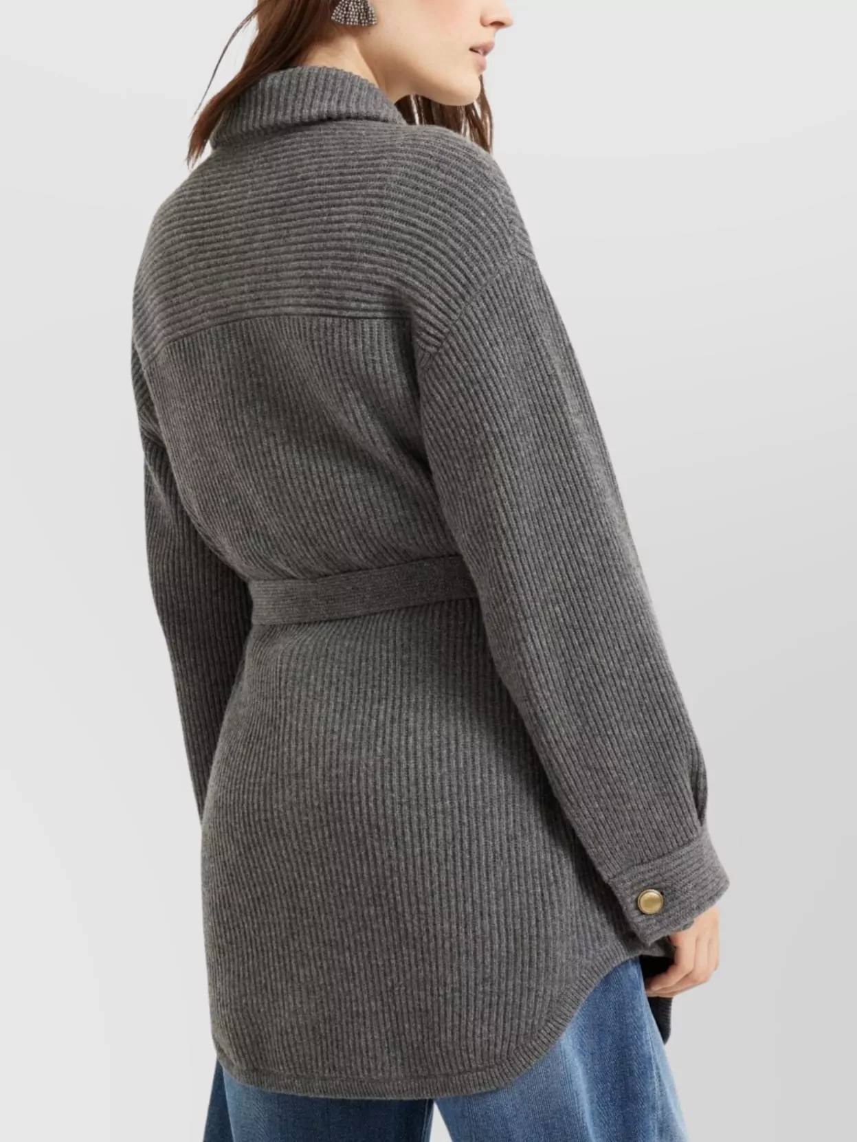 Brunello Cucinelli Virgin Wool-cashmere-silk Cardigan In Gray