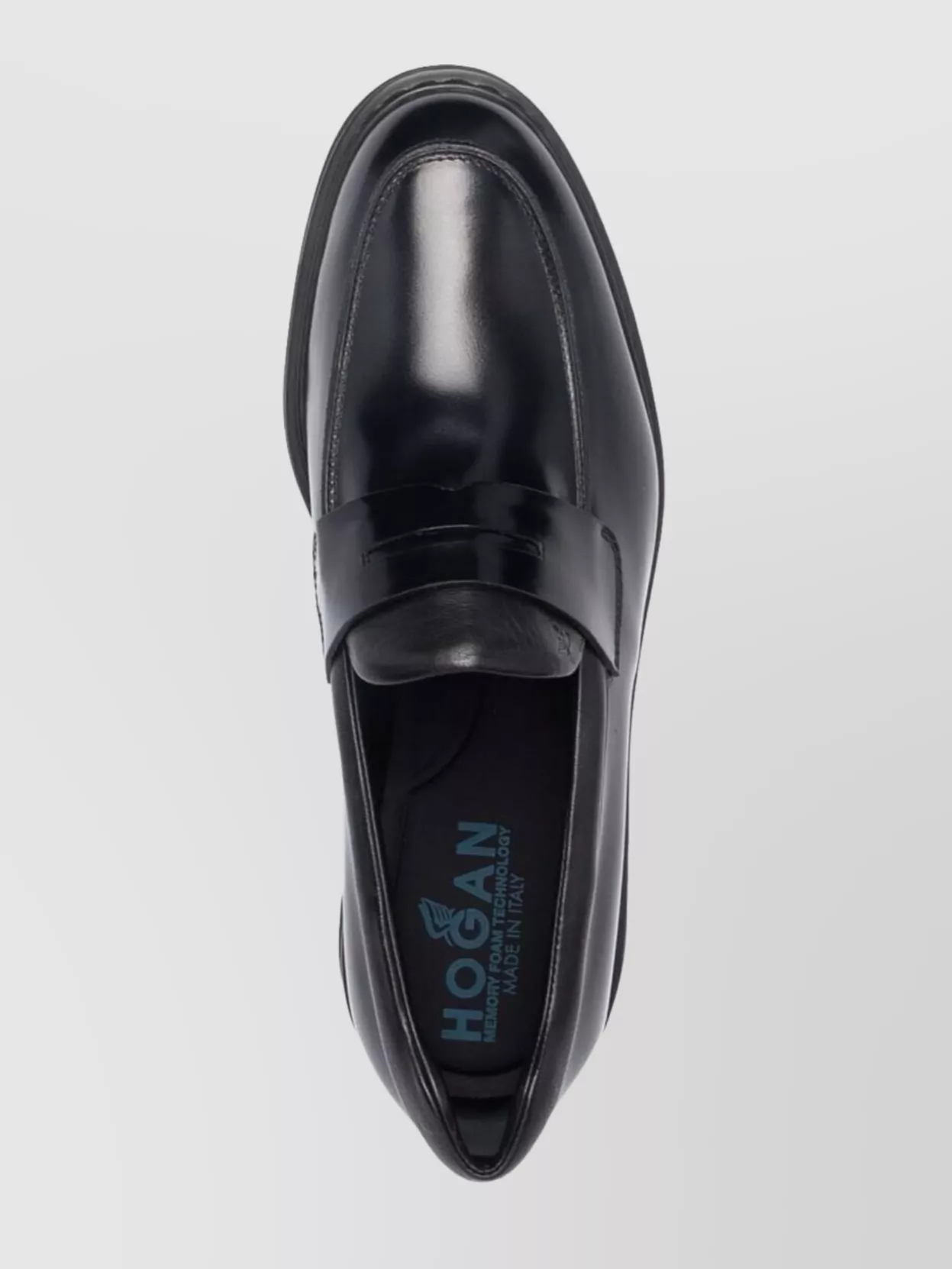 Hogan Round Toe Rubber Sole Loafers